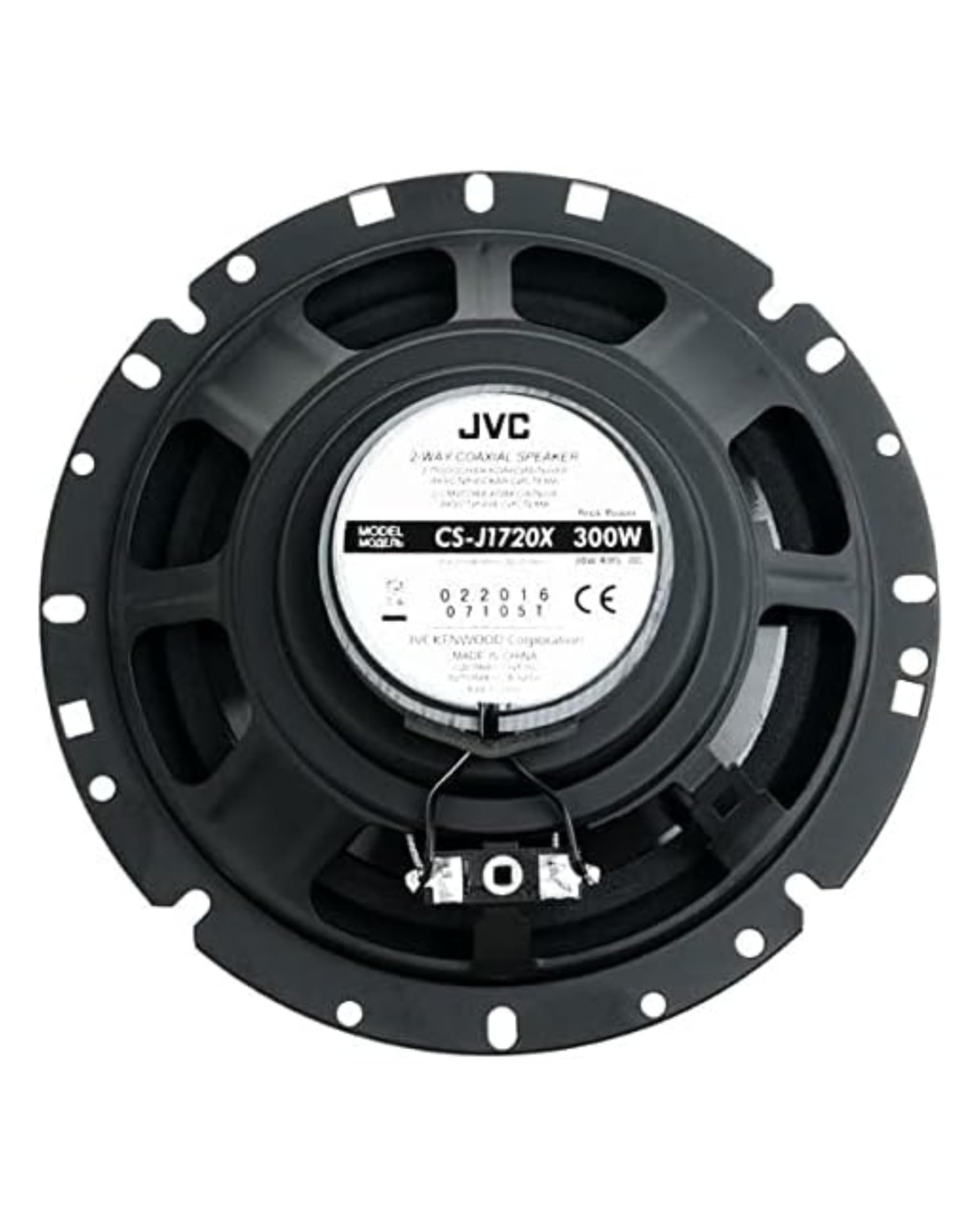 Altavoces Coaxiales para Coche JVC CS-J1720X (300W; 17cm; 30W RMS) - Equipo de Audio de 2 Vías, Woofer y Tweeter, color Negro, Altavoz con Respuesta de Frecuencia de 30 a 22.000 Hz