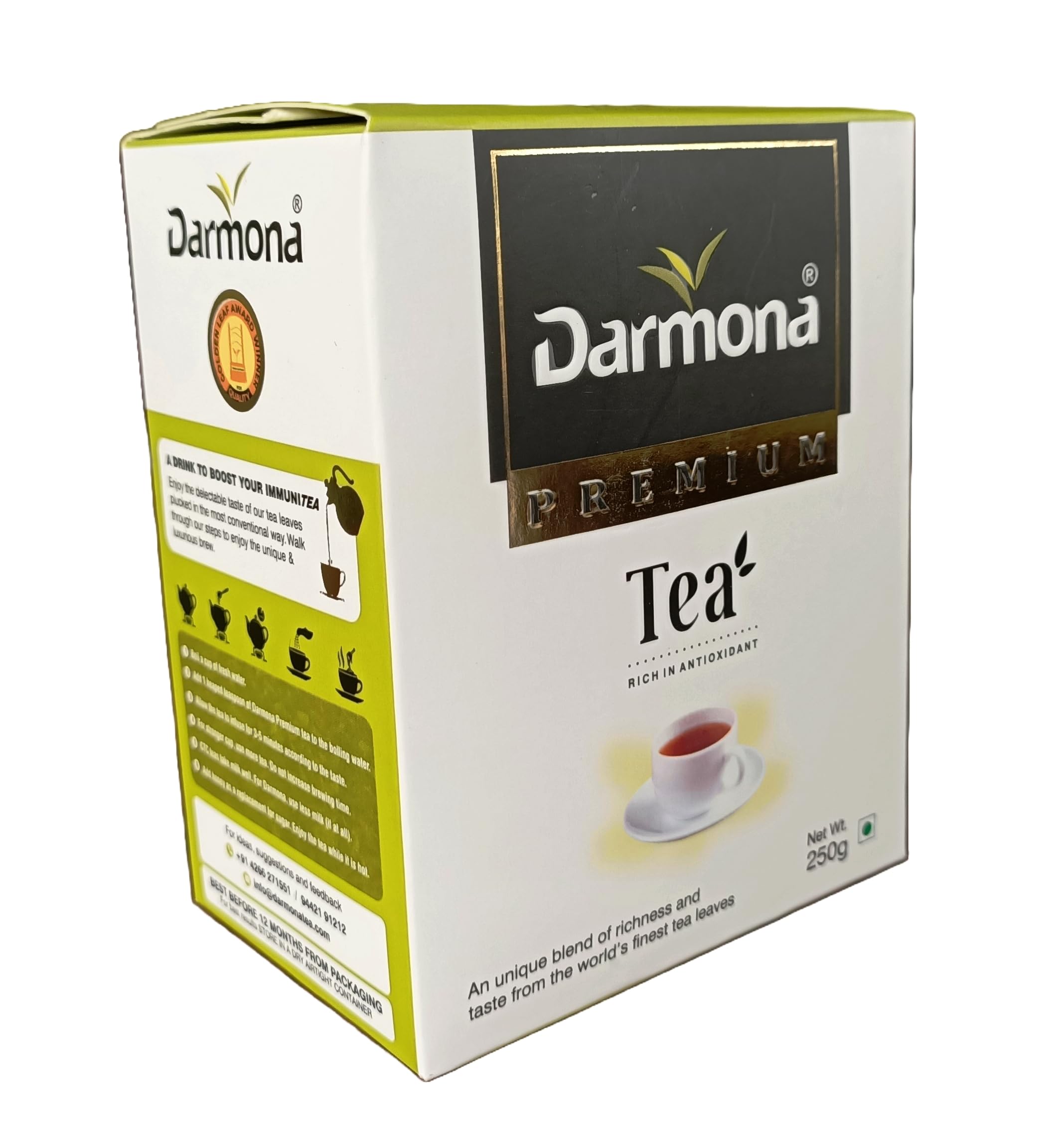 DARMONA Premium Tea 250 g | Pack of 1 | Total 250 g | A Unique Blend of Richness and Taste from the Worlds Finest Nilgiri Tea Leaves (B0CLB2DH98) Amazon Price History, Amazon Price Tracker