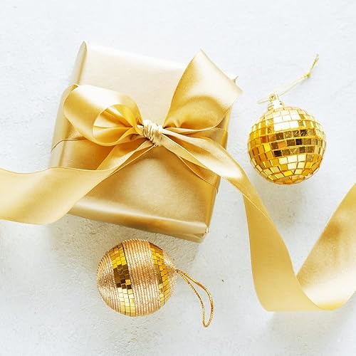 Miniatura 2 de Stuffvisor Cinta de satén dorada de caléndula, 2 pulgadas x 50 yardas, rollo de cinta de color sólido de doble cara, cinta 100% poliéster para