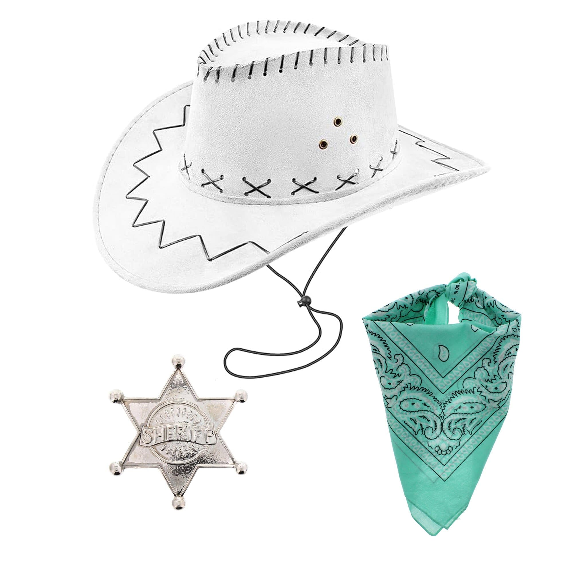 Zac's Alter Ego Fancy Dress Cowboy Sheriff Badge, Hat & Bandana/Neckerchief Set