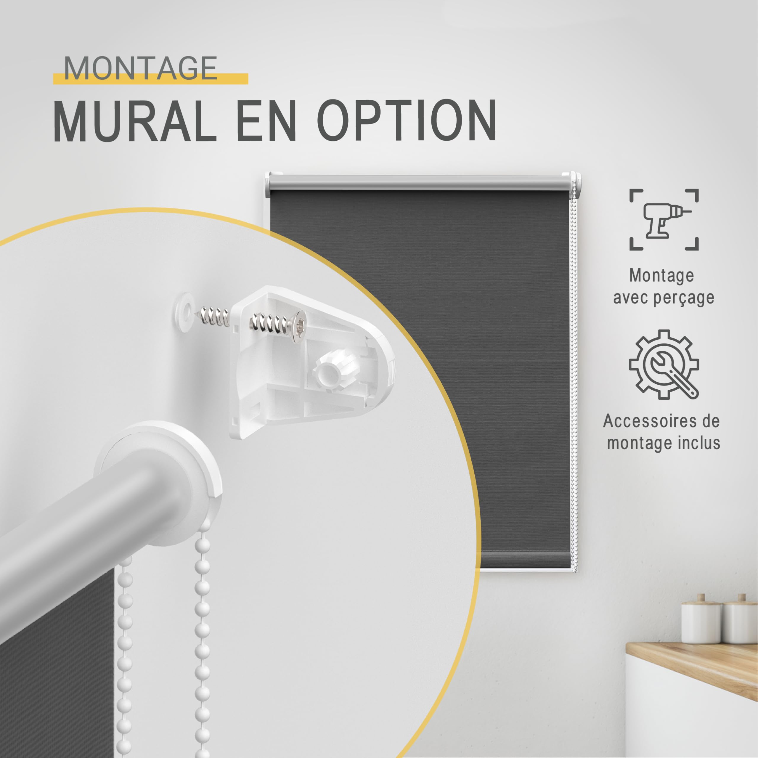 Sol Royal Store occultant Thermique pour fenêtre sans perçage | 60x160cm anthracite rideau intérieur robuste toute l'année réglable en continu pince protection isolant SolReflect T42