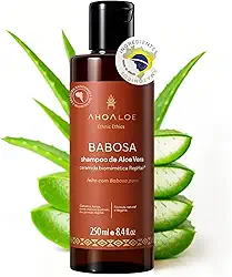 AHOALOE Shampoo Babosa Aloe Vera e Alecrim, Fortalecimento Capilar, Reconstrutor, Combate a Quebra dos Fios, Fórmula Natural Todos os Tipos de Cabelo 250ml