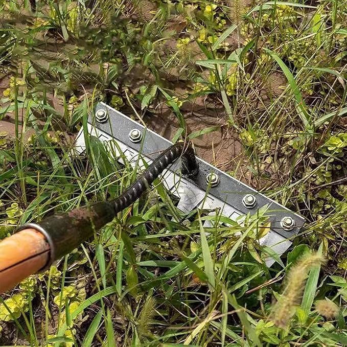 6 Teeth Garden Rake Heavy Duty Carbon Steel Rake Handle for Soil Loosening, Weeding, Lawn & Yard Cleaning – Multipurpose Outdoor Gardening Tool for Home Farm & Agricultural Use