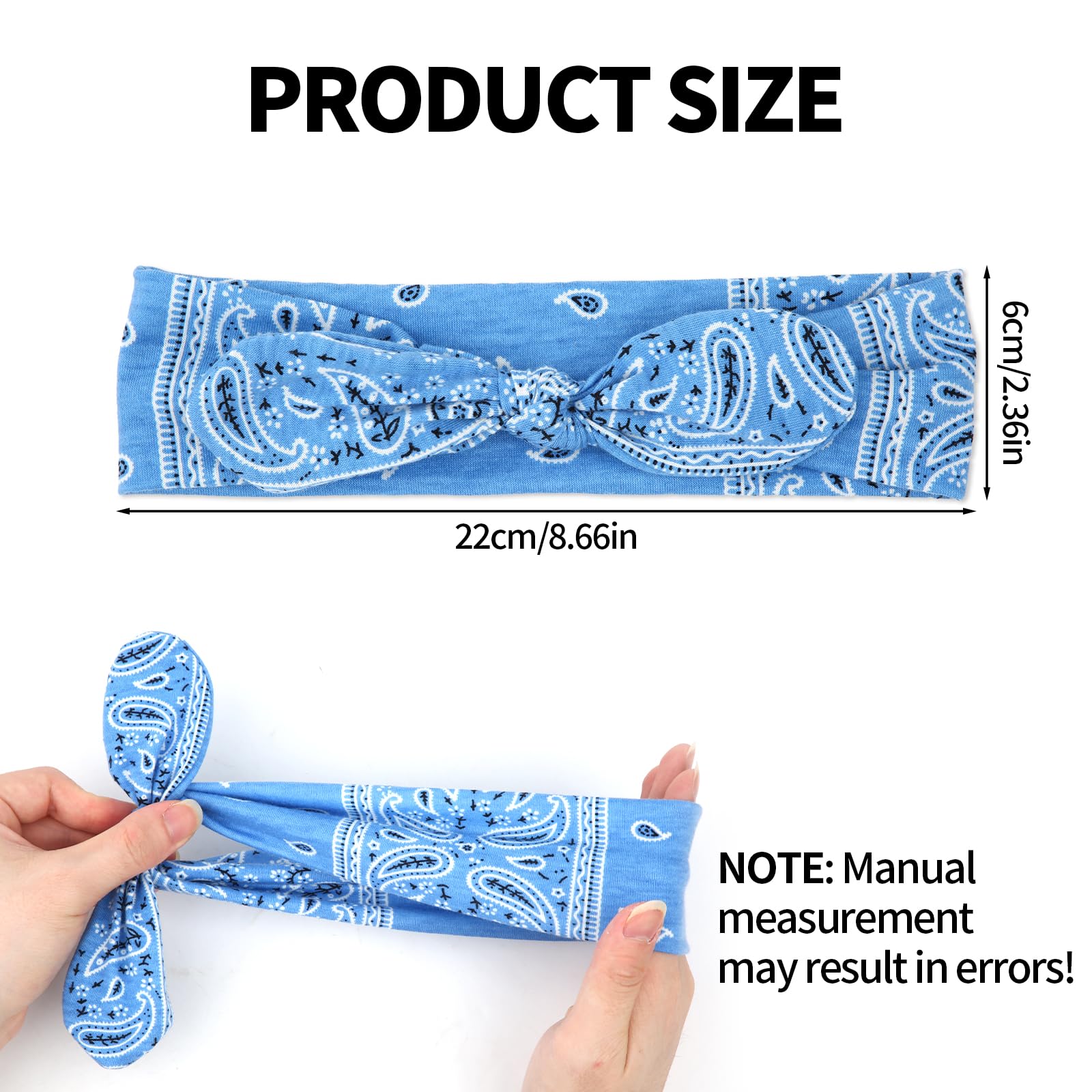 4pcs Knotted Bandana Headbands for Women Elastic Boho Bow Hair Wraps Head Bands Wraps Wide Headwraps Cute Hairbands for Women's Hair Accessories - Image 2