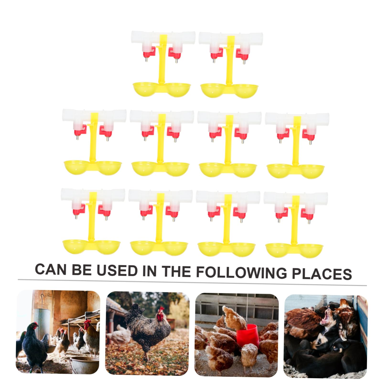 SUPVOX Automatic Chicken Coop Watering System Quail Waterer Double Nipple Cups