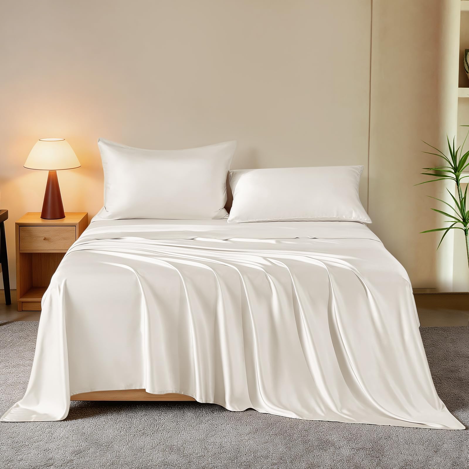 THXSILK Luxury Mulberry Silk Bed Sheets Set