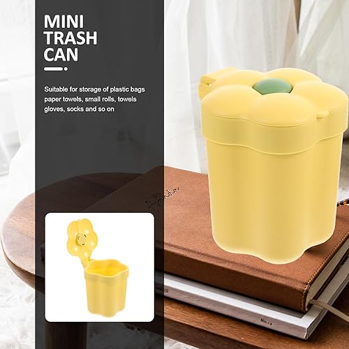 Miniatura 7 de Cabilock Cubo de basura de mesa Cubo de basura en forma de flor Cubo de basura pequeño papelera de oficina papelera de coche