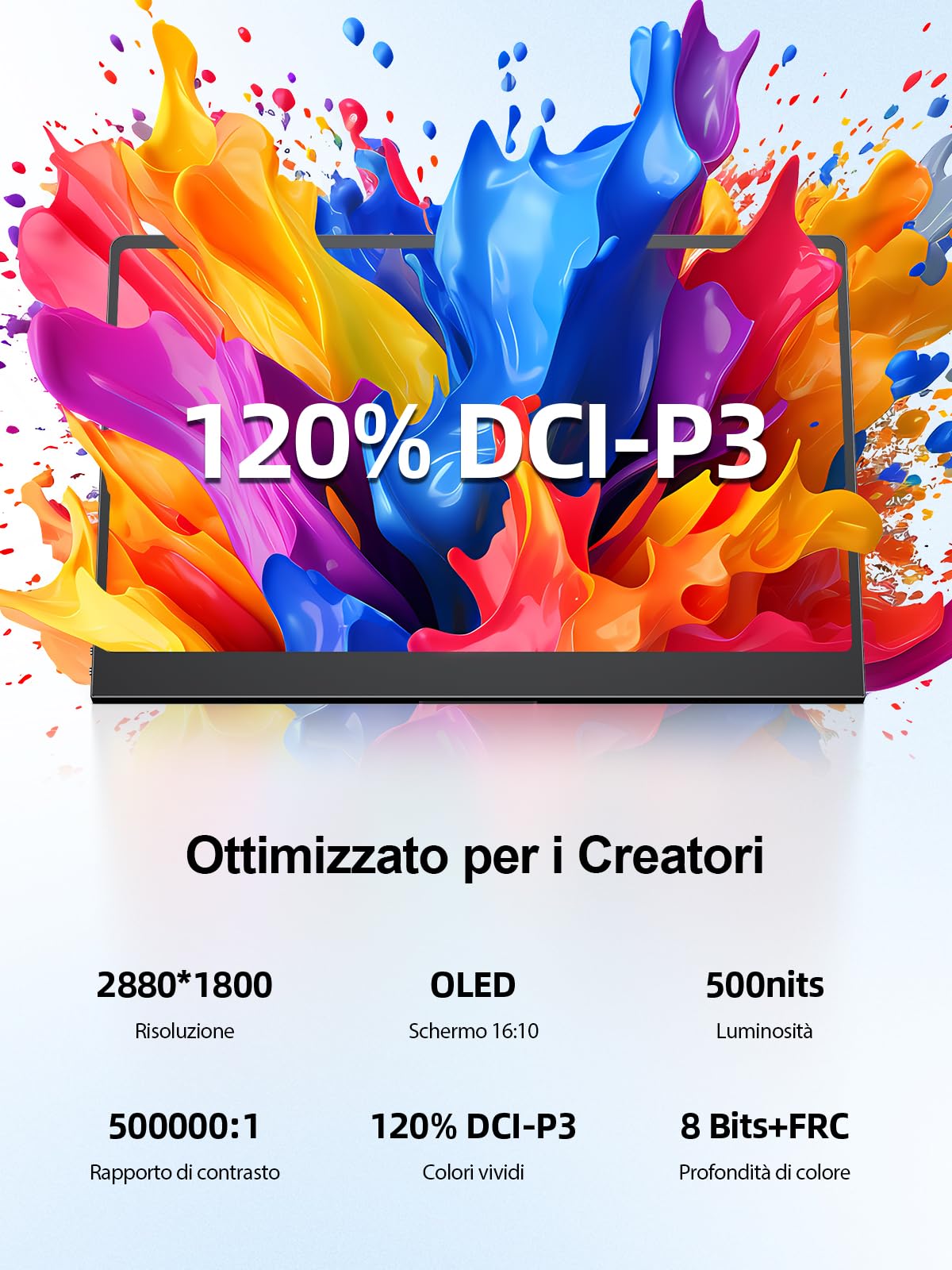 UPERFECT 14 Pollici 3K 120Hz OLED Touchscreen Monitor Portatile, 2880x1800