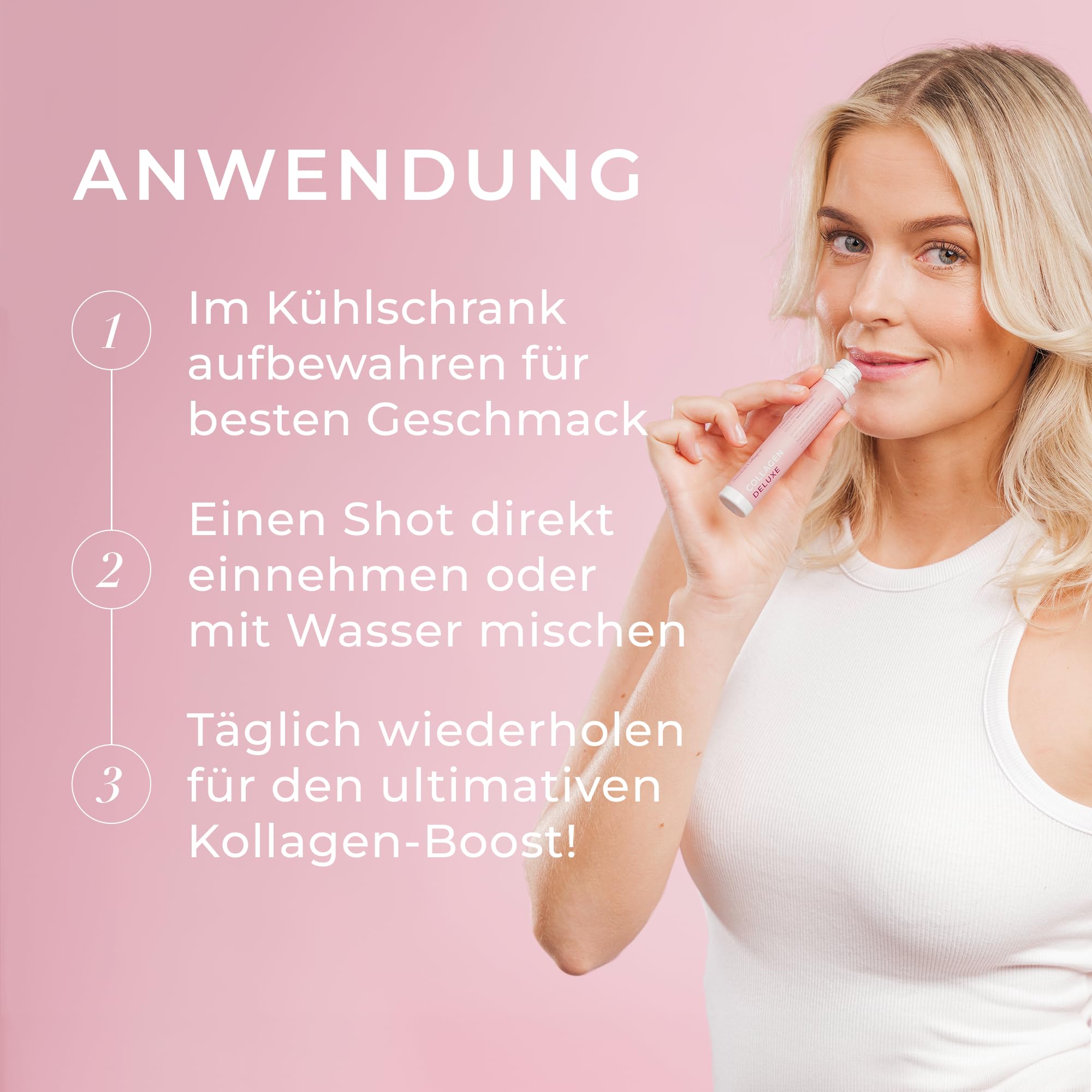 Swedish Collagen - Collagen Deluxe Shots, 20x25ml flüssige Kollagenergänzung | 12.500 mg Meereskollagen mit Hyaluronsäure, Vitaminen & Mineralien für Haare, Haut und Nägel (20)