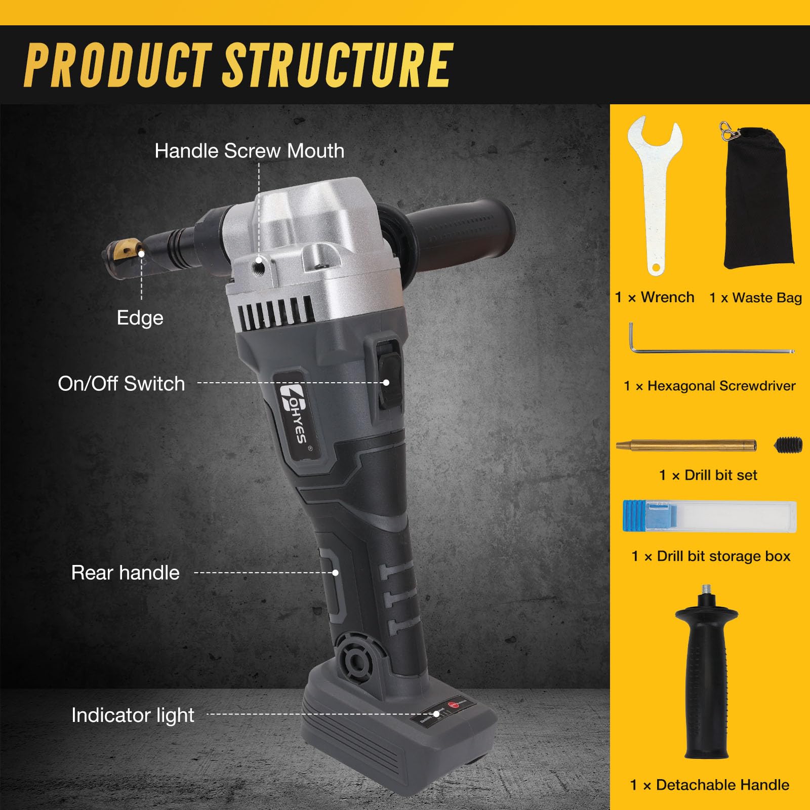 ohyes Cordless Metal Nibbler Compatible with DeWALT 20v Max