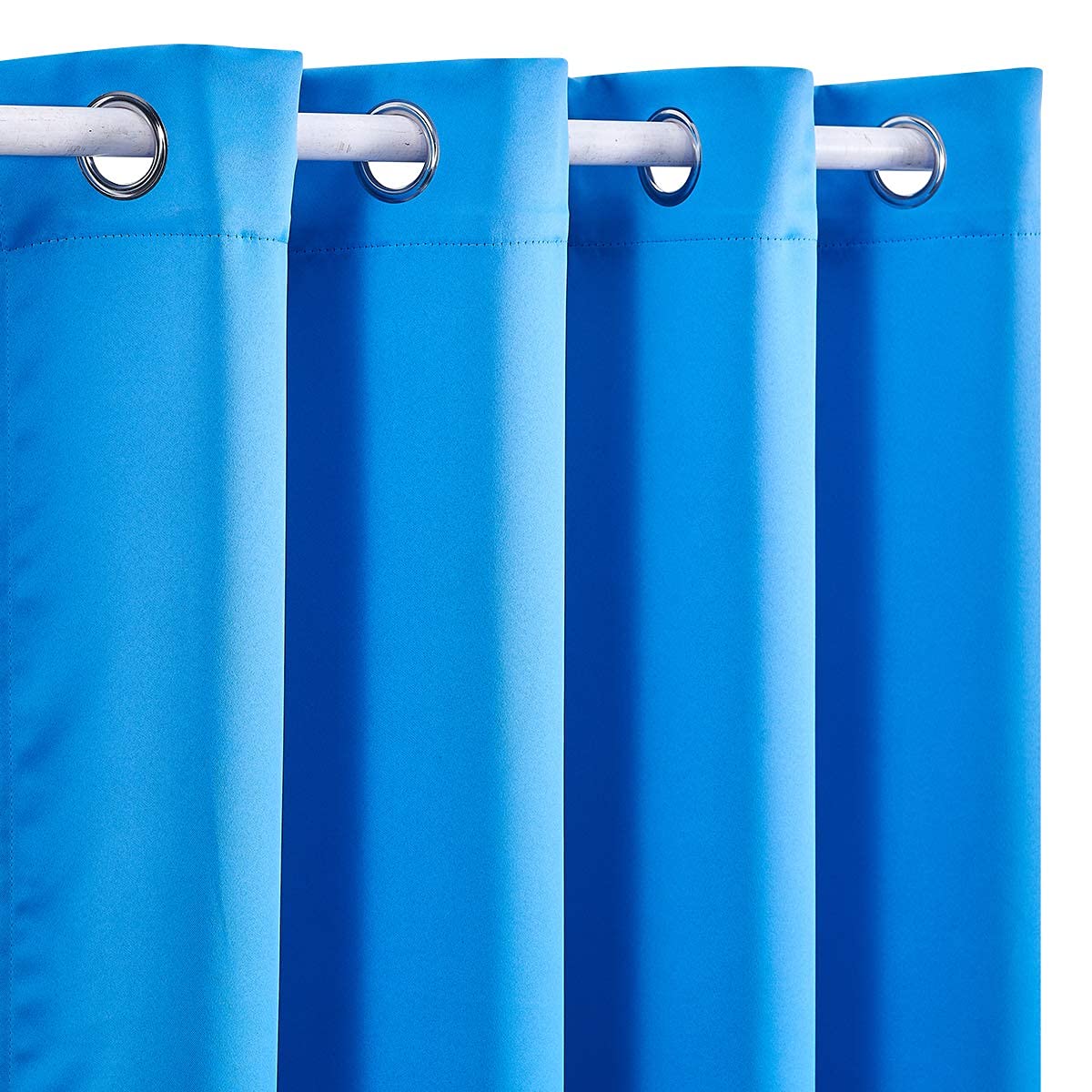 DREAM ART Outdoor Waterproof Blackout Thermal Insulated Privacy Curtains, Grommet Top Windproof Patio Drapes for Porch, Gazebo, Deck, UV Protection, 2 Panels, 54" Wx96 L (137x243 cm), Azure