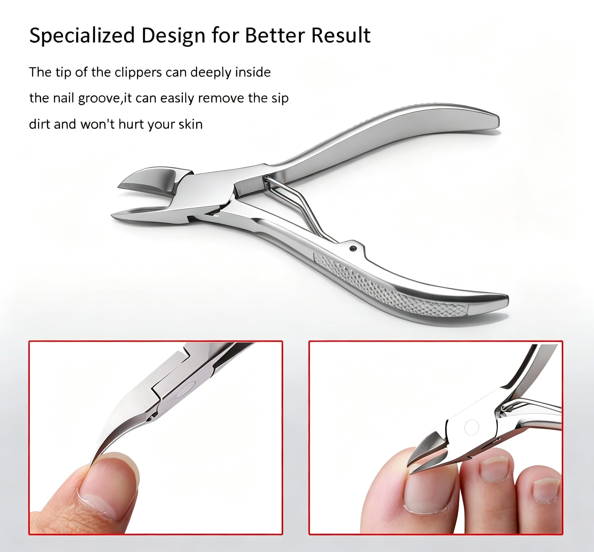 Podólogo - Cortaúñas profesional grueso y encarnado para hombres y personas mayores, cortaúñas de pedicura, herramienta de aseo de hoja curva súper afilada