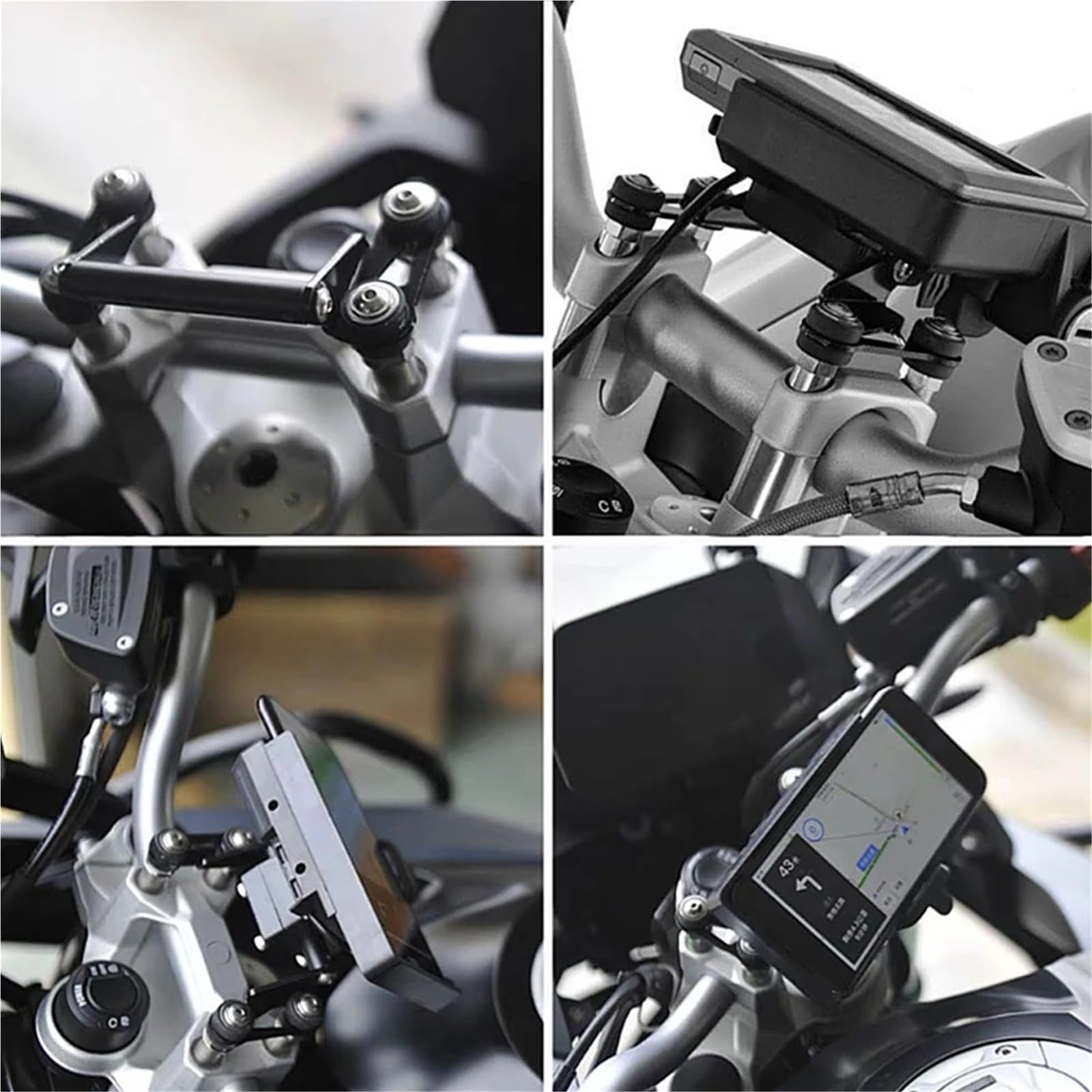 Uchwyt do nawigacji GPS uchwyt Uchwyt na nawigację GPS motocyklową 12 mm z ładowaniem bezprzewodowym do telefonu, pasujący do BMW F750GS F850GS F800GS F700GS R1200R(C)