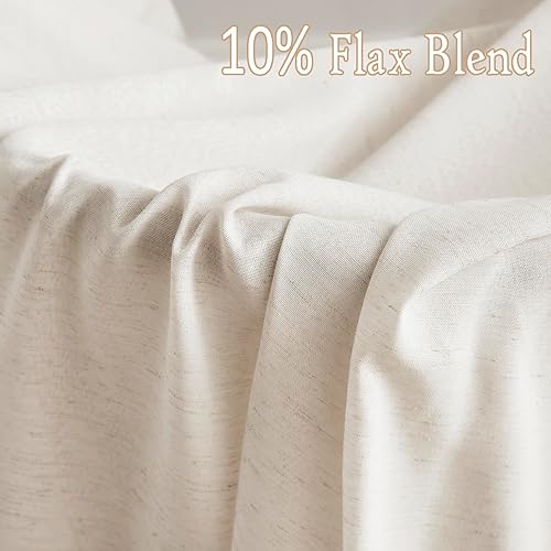Miniatura 7 de Treatmentex Cortinas de Lino Semi Transparentes Naturales de 84 Pulgadas de Largo, Cortinas de Mezcla Country Falx para Sala de Estar, Casa de