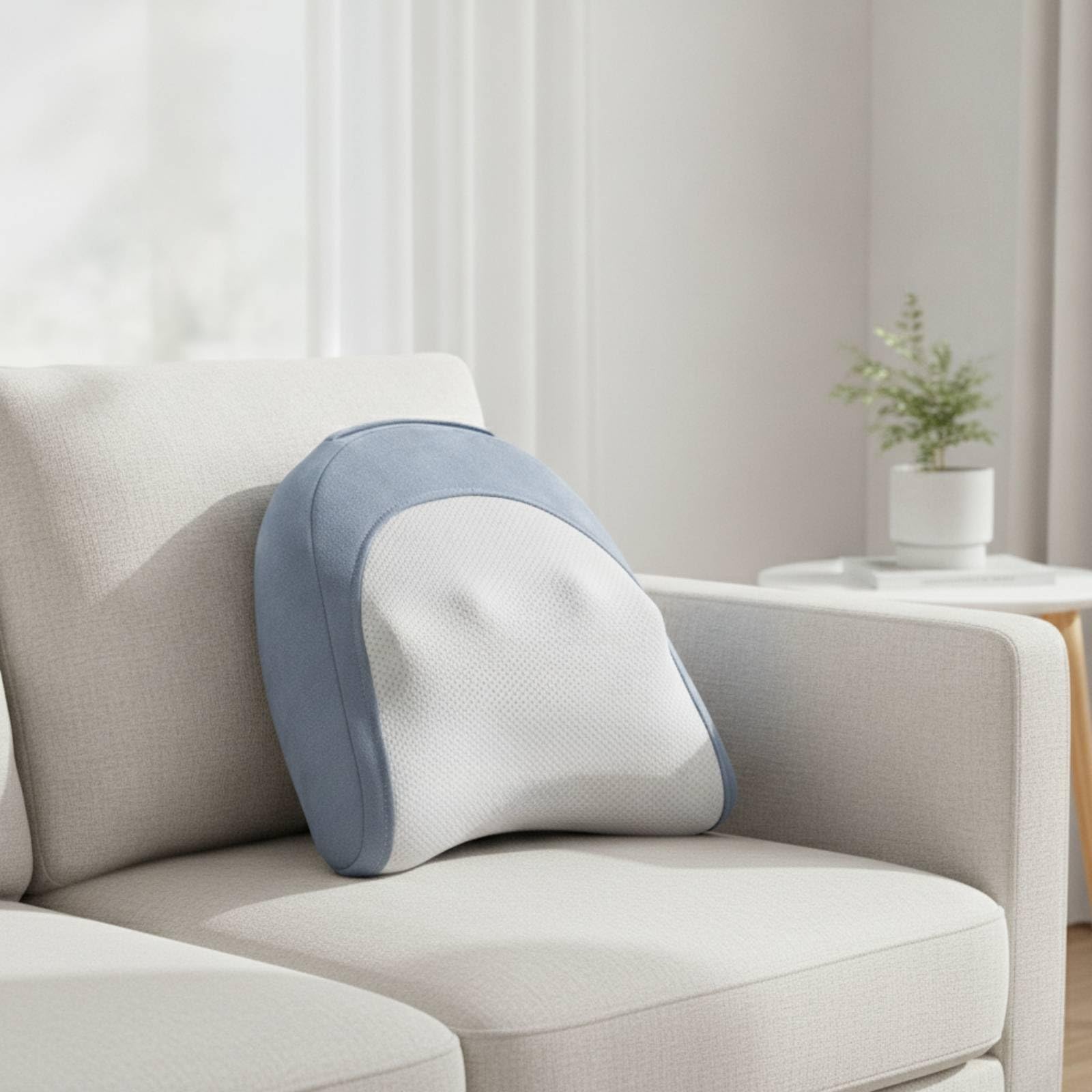 Sharplace Massagekissen Massage Kissen Rückenstütze Lendenkissen Entspannungskissen mit Ergonomischer Form Kabellos mit Akku Bedienfeld Leicht Und Tragbar für Büro Sofa Zuhause, Grau
