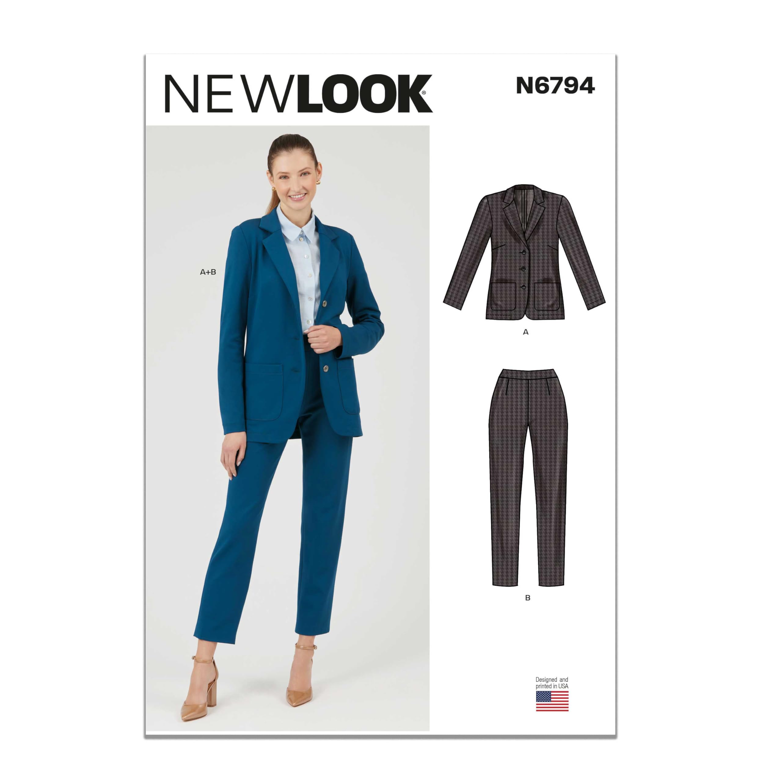 NEW LOOK Schnittmuster UN6794A - Damenjacke Und Hose Set Gr. 36-48