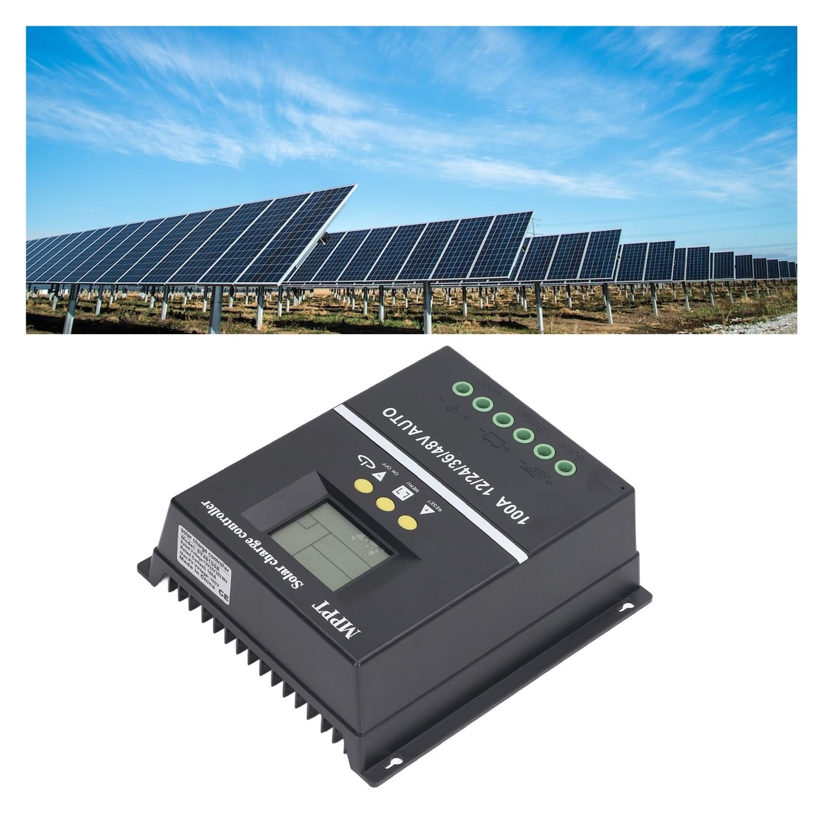 Kontroler ładowania słonecznego, Regulator Ładowania Słonecznego MPPT Podwójny Port USB Podświetlany Wyświetlacz LCD Panelu 12 V 24 36 48 Adaptacyjny