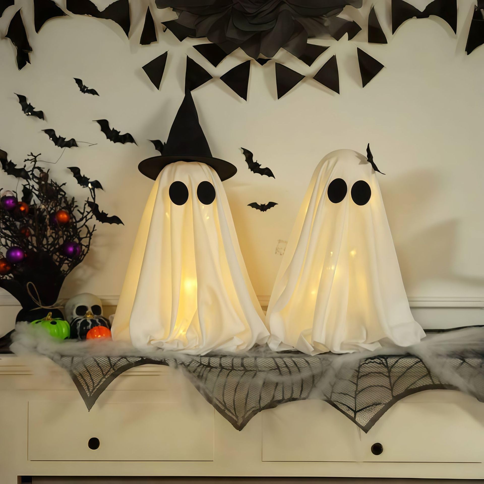 Sisyeuo Halloween Specter Decorations, Halloween Scary Specter Decorations, Indoor Home Mantel and Tabletop Indoor Home Mantel and Tabletop
