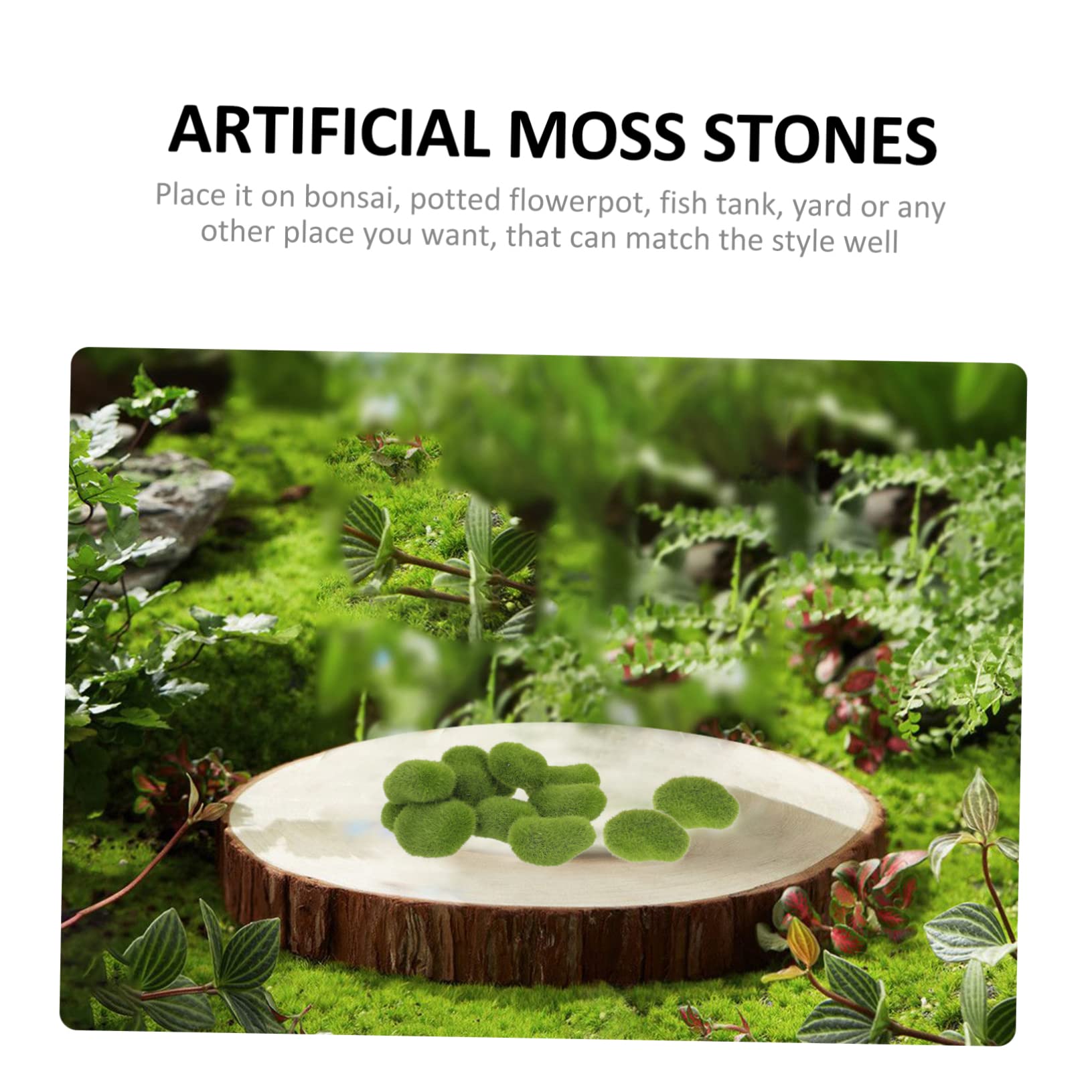 EXCEART 100piezas Piedras De Musgo Simuladas Decorativas para Jardines Imitación De Rocas De Musgo para Paisajismo Accesorios Naturales para Decoración De Bonsáis y Terrarios