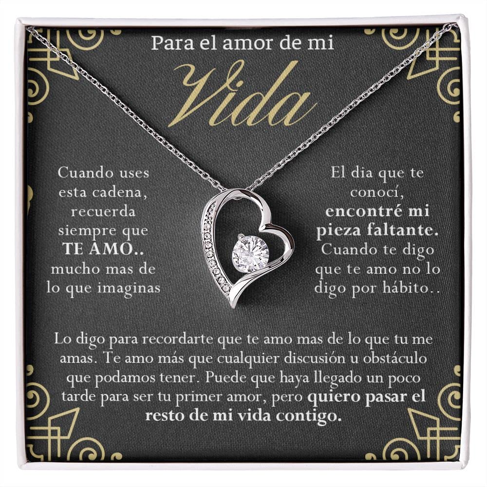 Un Regalo Unico Para El Amor De Mi Vida/Collar Y Mensaje - Accesorios Para Mujer Joyeria, Collar Para Mujer, Regalo De Bodas Para Parejas, Accesorios Para Graduación 2023, Mi Amor Beauty