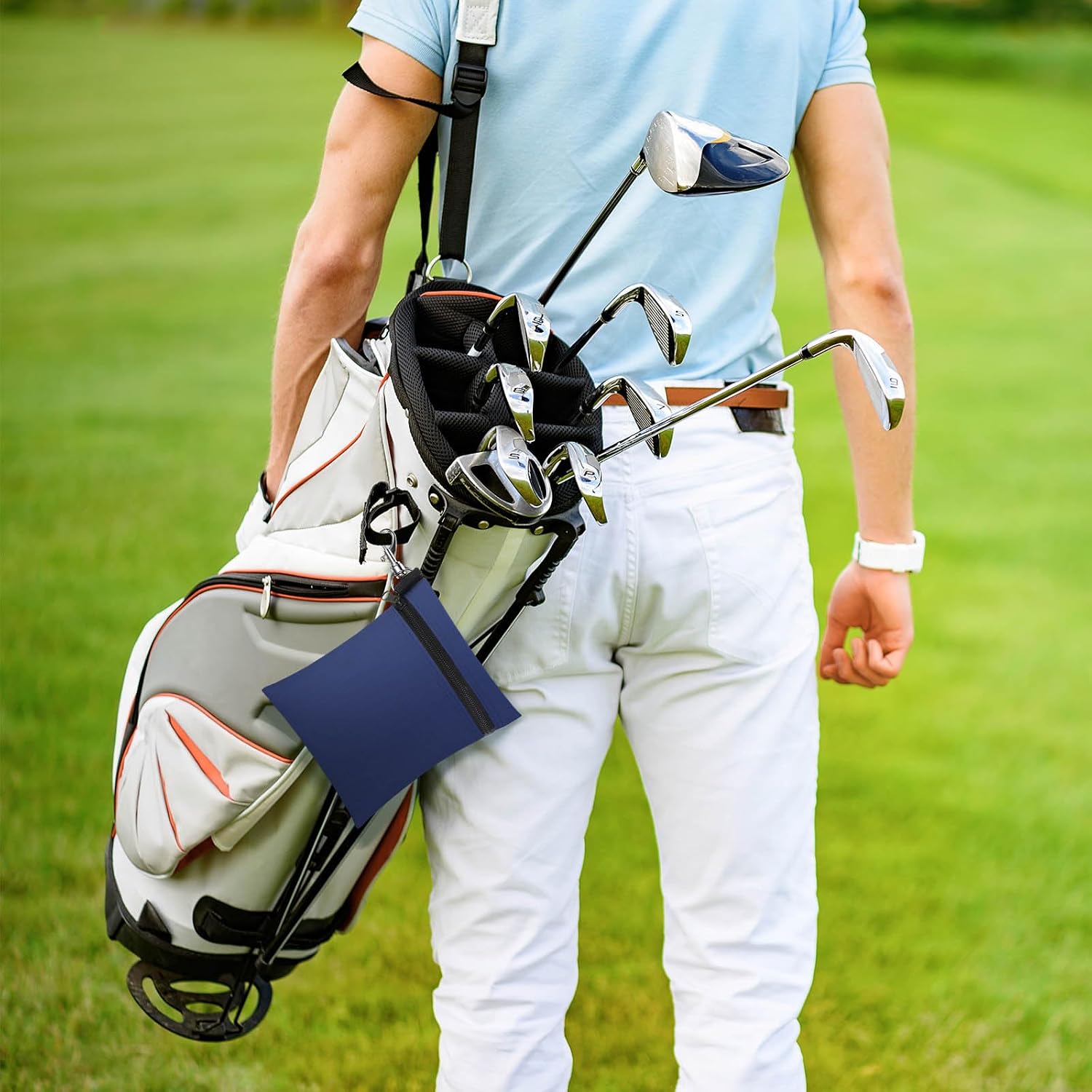 Shappy 3 Pcs Golf Tee Bag Pouch, 6.7x5.5 Inch with Zipper image 4