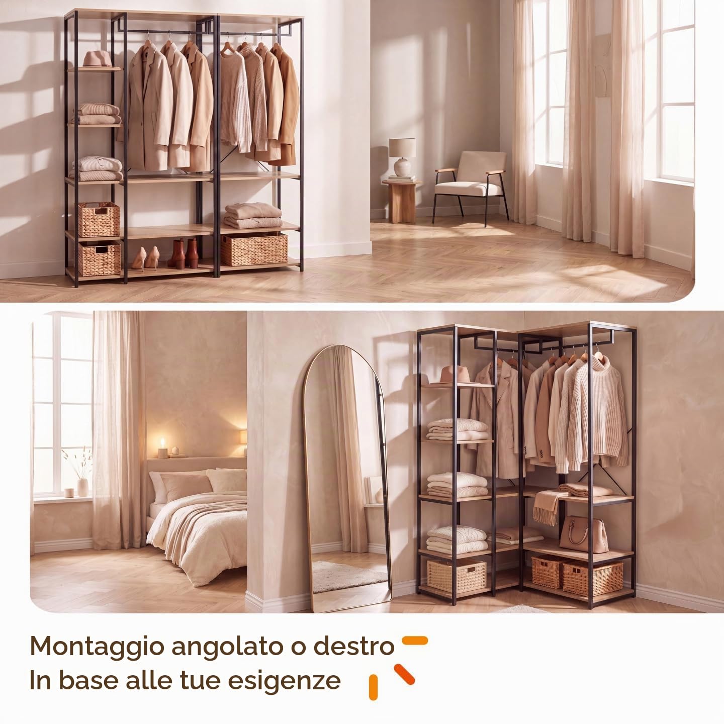 IDMarket - Armadio modulare XXL L. 150 cm DETROIT design industriale