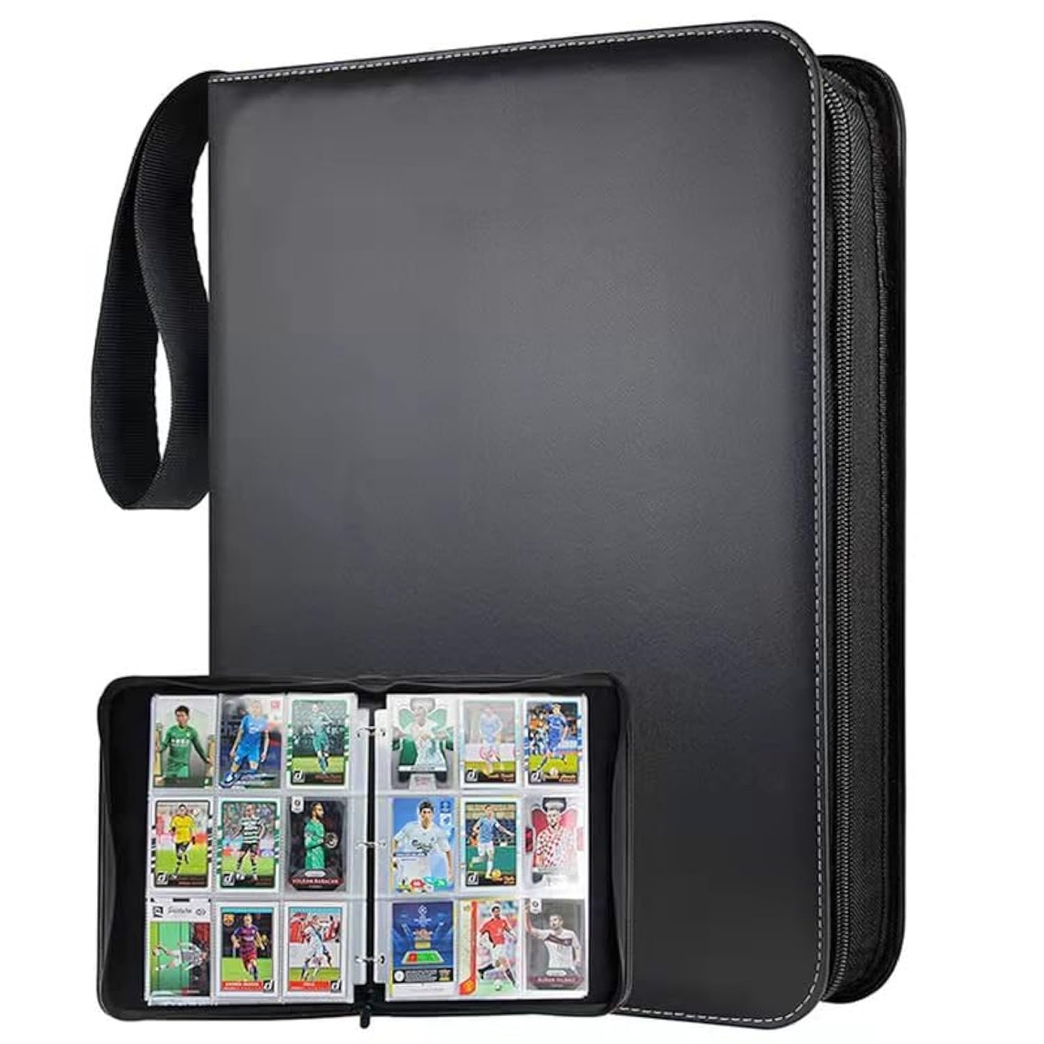 GoDdis 9 Pocket Card Binder, 900 Cards Trading Card Binder Holder with 50 Removable Sleeves Zipper Card Collection Binder Album Folder Book Case for Boys Girls Gift (A), 34562546786543