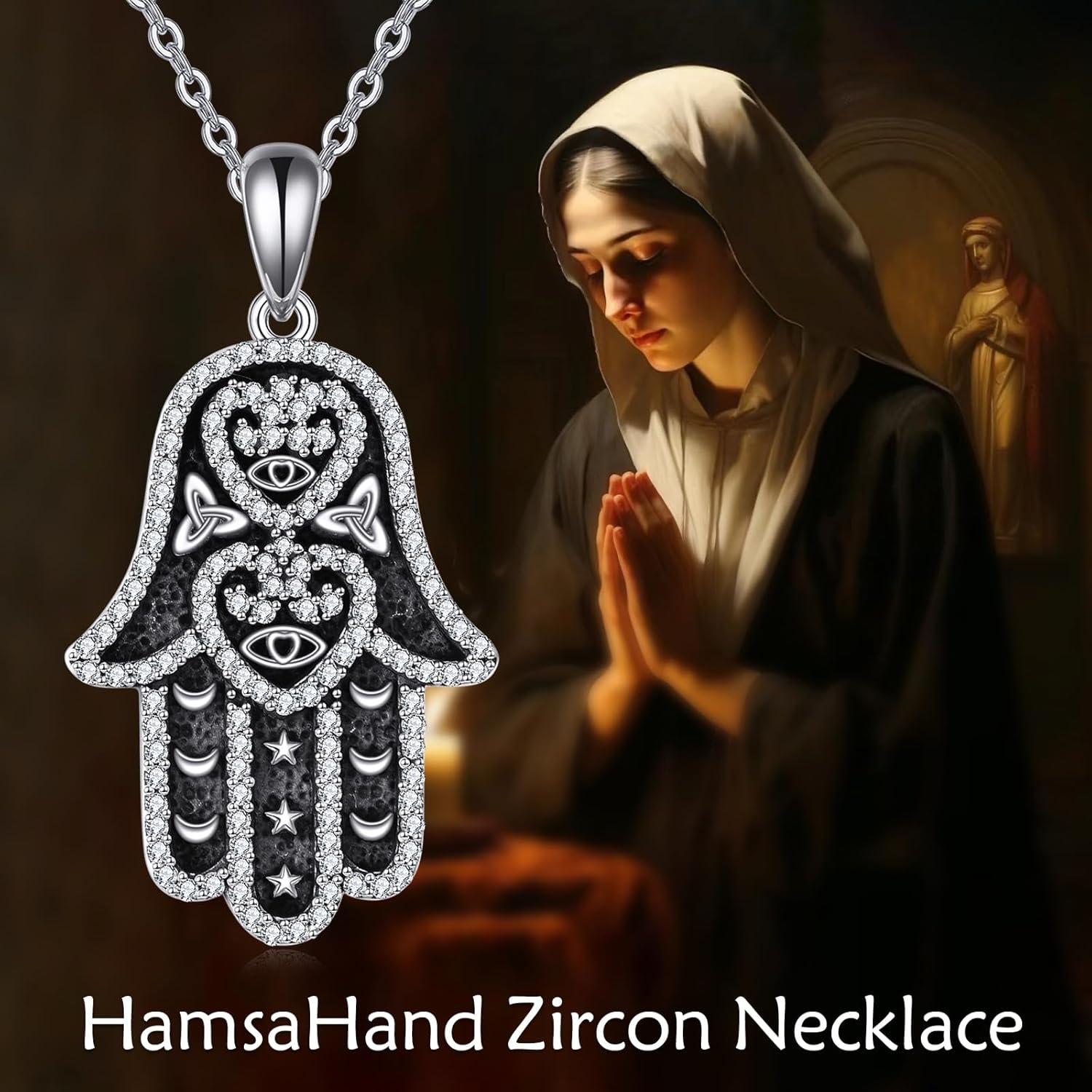 Hamsa Hand 925 Sterling Silver Necklace - Protection Amulet Jewelry Gifts for Men and Women - Image 5