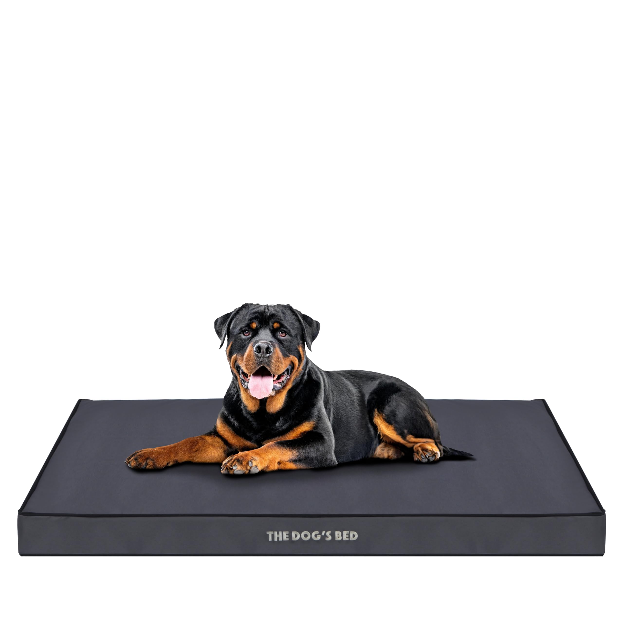 The Dog’s Bed Orthopaedic Dog Bed with Removable Cover, CertiPUR-Certified Foam, Oxford Fabric, Grey with Black Trim, XXL