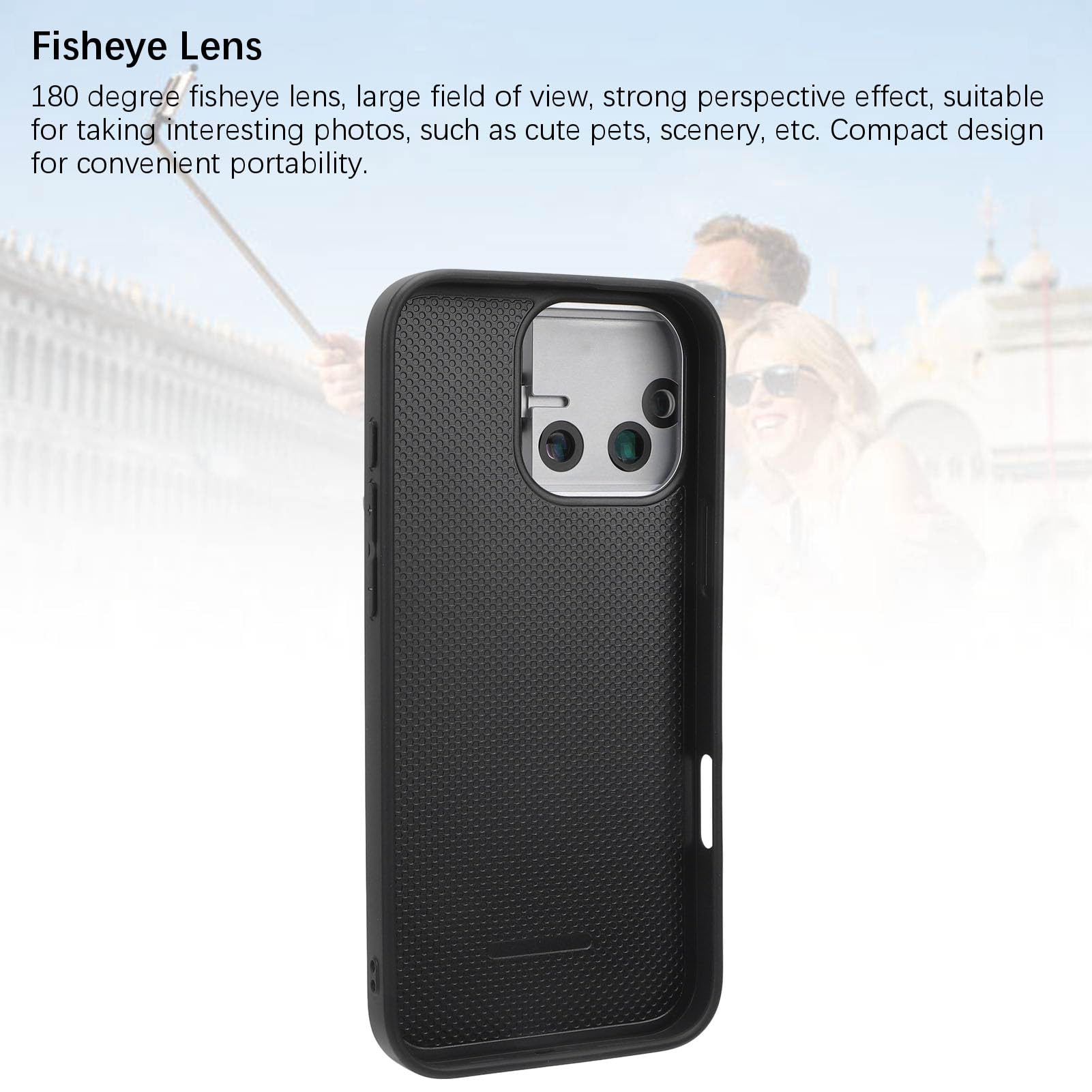 Obiettivo Fotocamera per Telefono 16 Pro con Custodia, Obiettivo Fotocamera Universale con Clip, Teleobiettivo 2X e Obiettivo Fisheye Macro 10X con Copertura Magnetica per 16