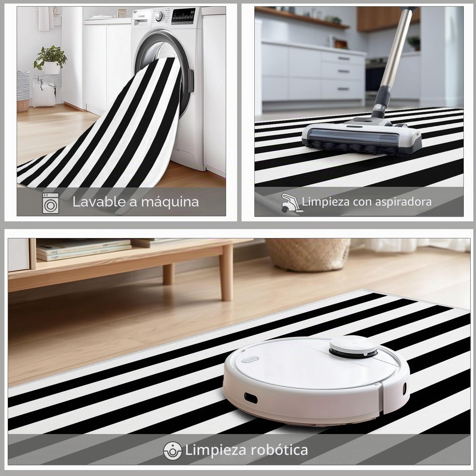 Alfombras de Salón Rayas Blancas Y Negras 120x180cm Alfombra Impresión 3D Moderno, Suave Pelo Corto Lavable, para Dormitorio, Comedor, Salon, Decoración del Hogar