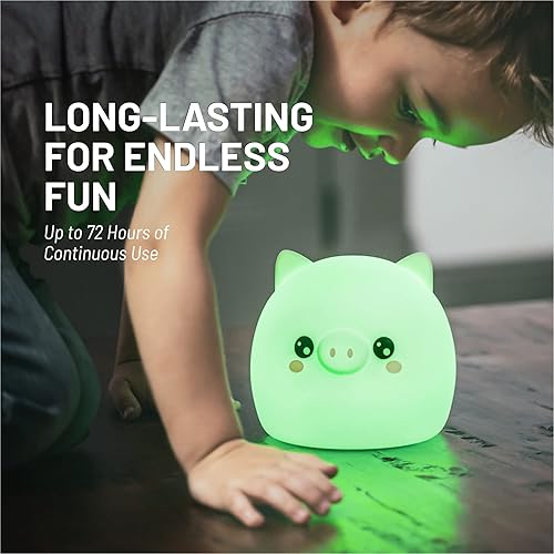 Miniatura 22 de Lumipets Benny The Bear - Luz nocturna de silicona blanda para niños Bonita luz nocturna con control remoto y control táctil para niñas y niños