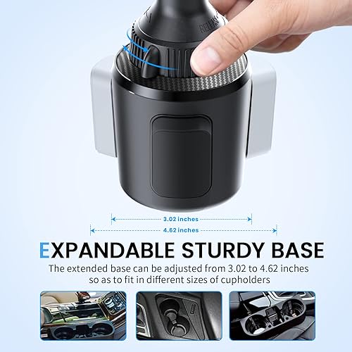 Miniatura 6 de Portavasos Soporte de teléfono Cargador de coche inalámbrico de 15 W Qi de carga rápida Portavasos ajustable Soporte de teléfono para coche con