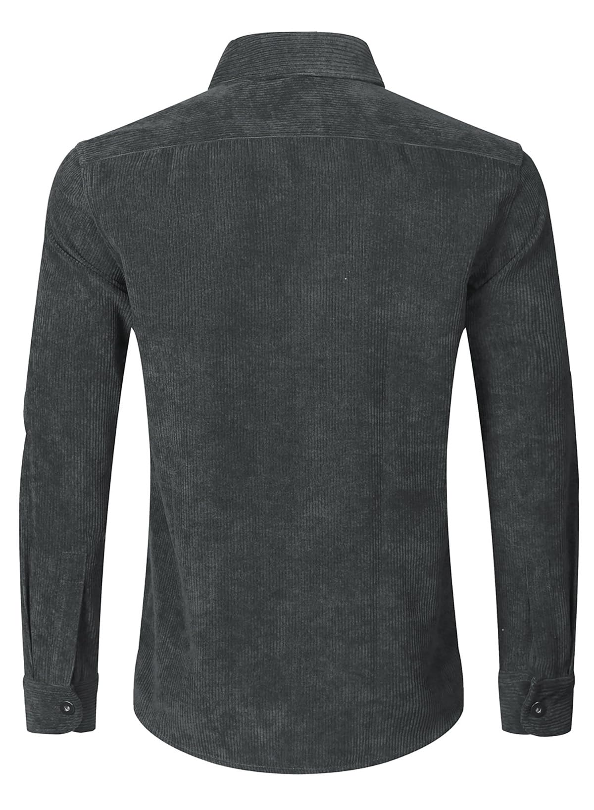 Elegancity Uomo Camicia in Velluto a Coste a Manica Lunga Casual Camicia Uomo Giacca Regular Fit Button Up Camicia Giacca con Tasca con Patta S-XXXL