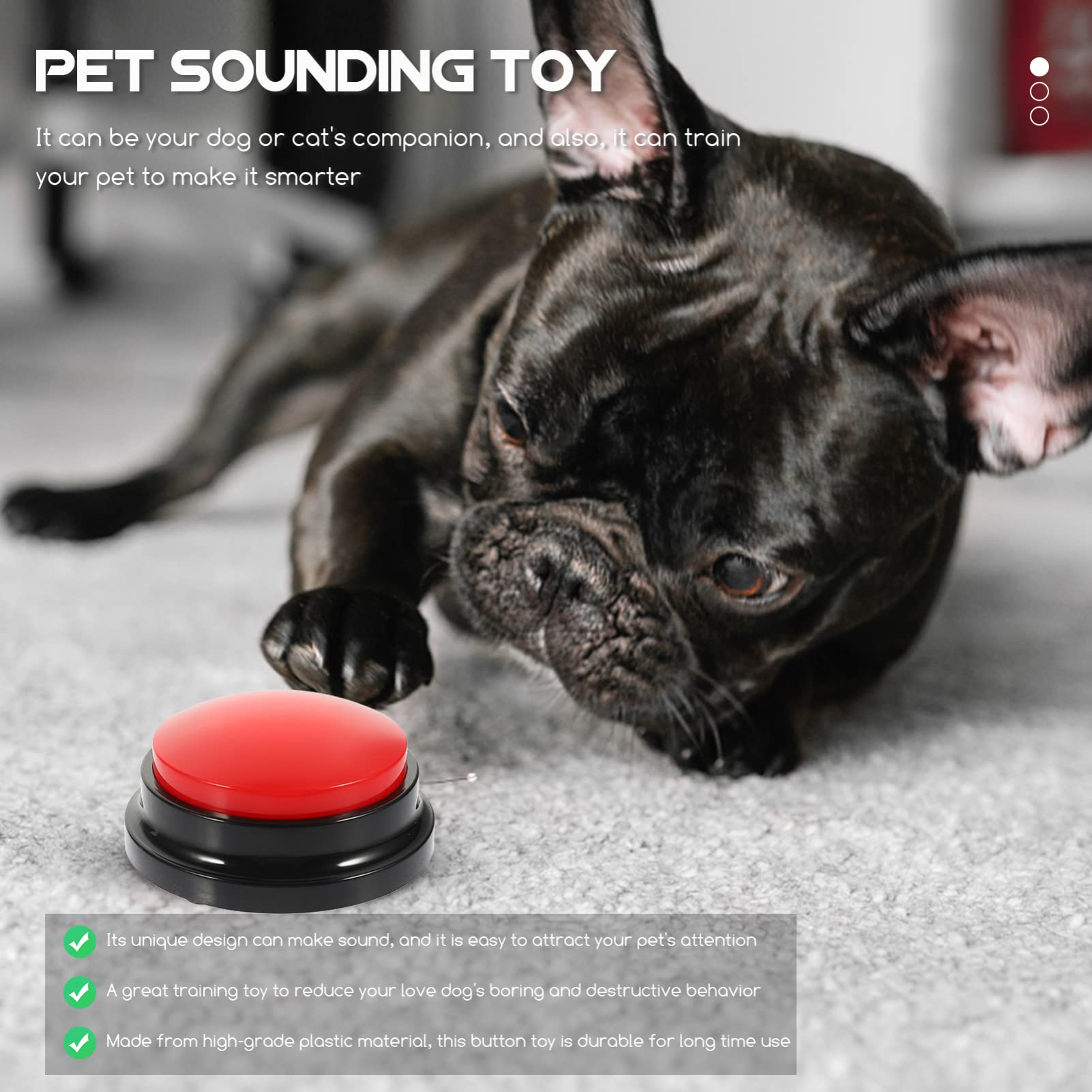 Toyvian Pulsanti di Comunicazione del Cane Che Parlano del Cane Pulsanti della Comunicazione del Suono Registrabili Pulsanti di Comunicazione' Animale Domestico Buzzeri Regalo