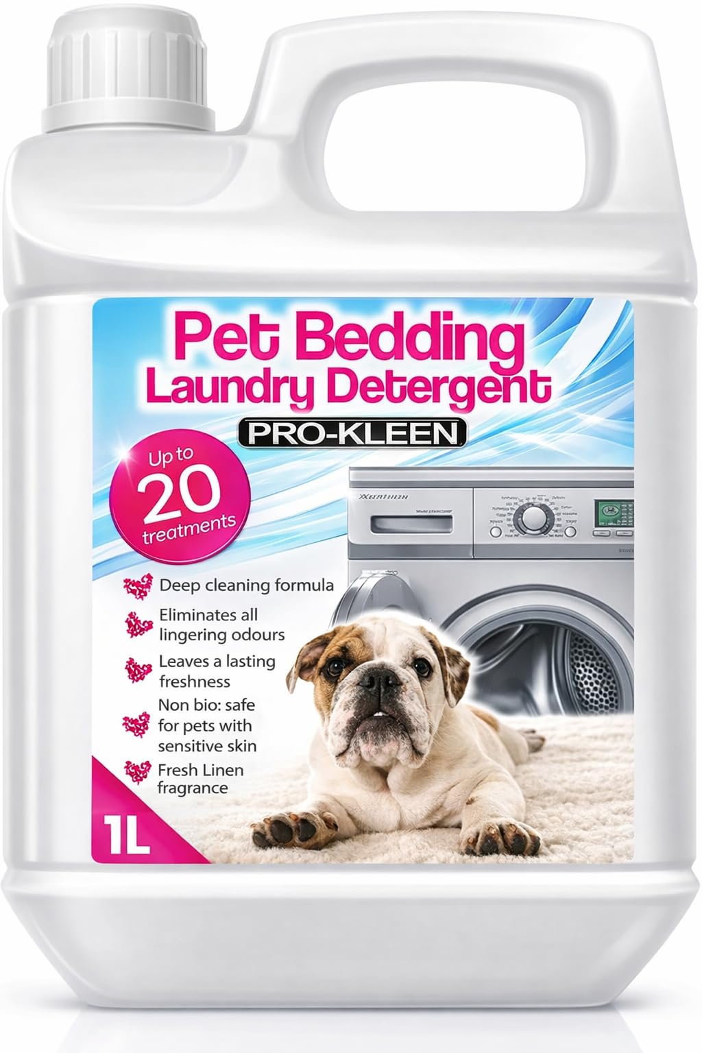Pet Bedding Laundry Detergent Cleaner Non Bio Washing Antibacterial Dog 1L