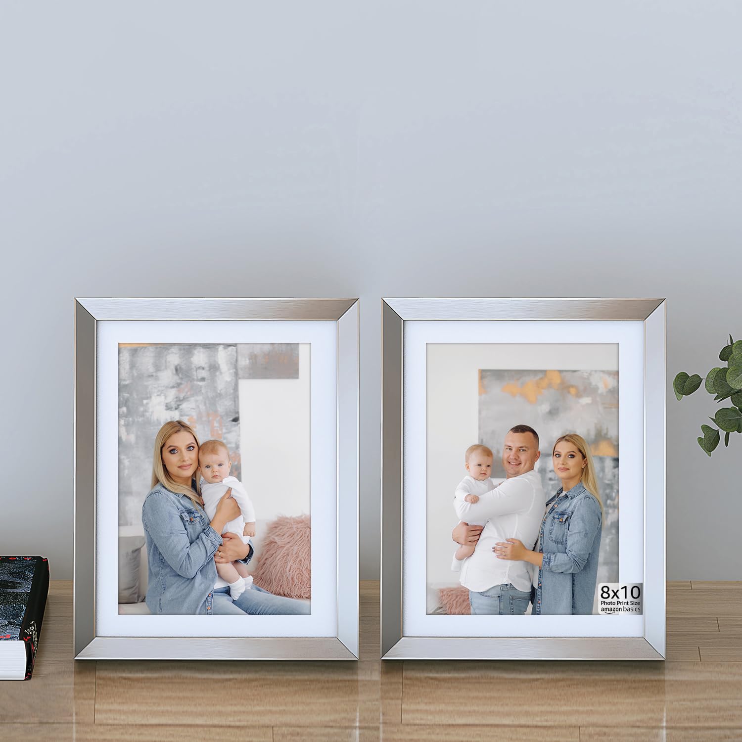 amazon basics Set of 2 Matted Photo Frames |Nickel Finish | Classic and Versatile Display for Art and Photos (B0C3J922KS) Amazon Price History, Amazon Price Tracker