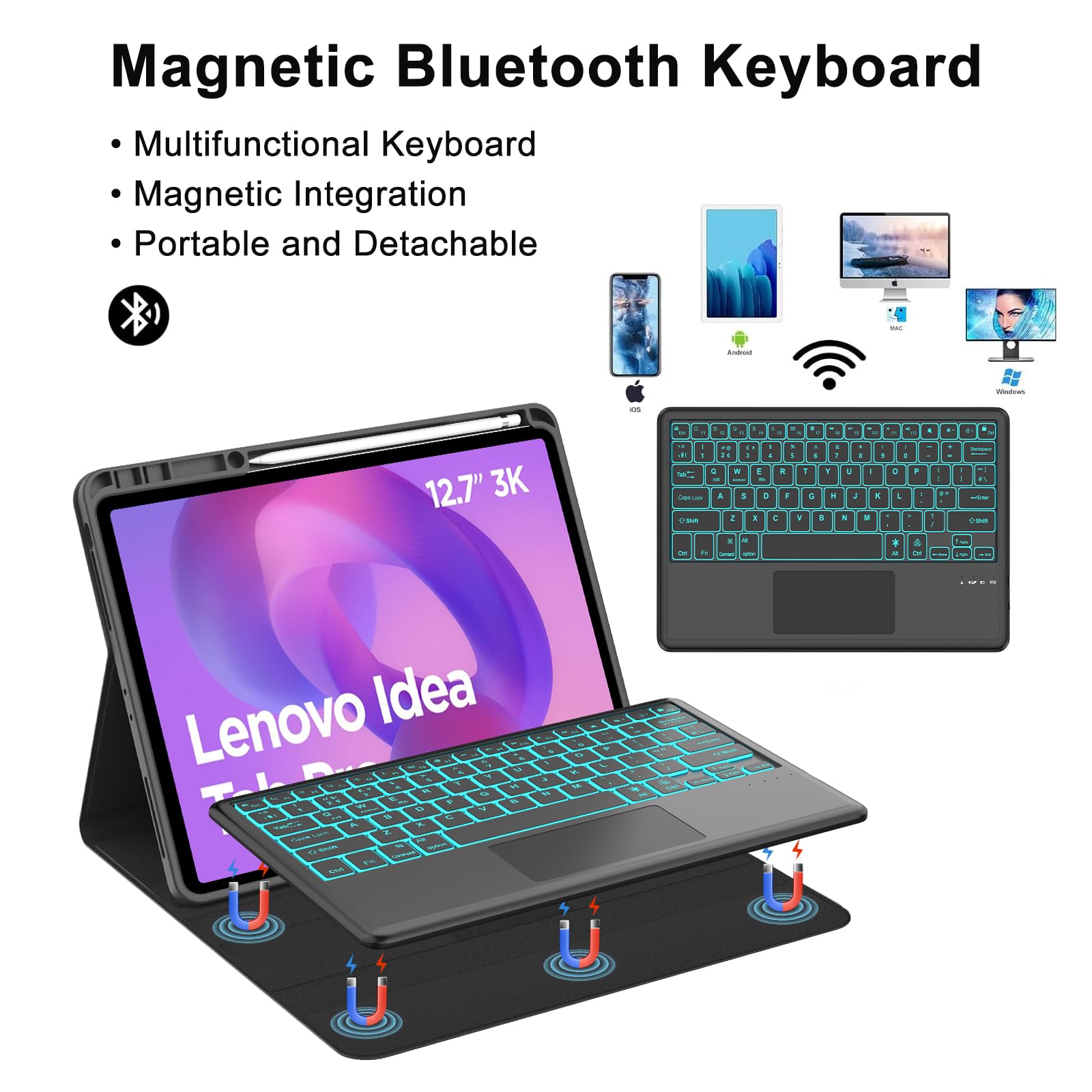 Keyboard Case with Touchpad for Lenovo Idea Tab Pro 12.7