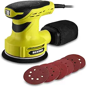Lixadeira Orbital Profissional Elétrica 300W 127V com Coletor de Pó 6 Velocidade Variável 6pcs Lixas 7000-14000RPM Diâmetro 125mm