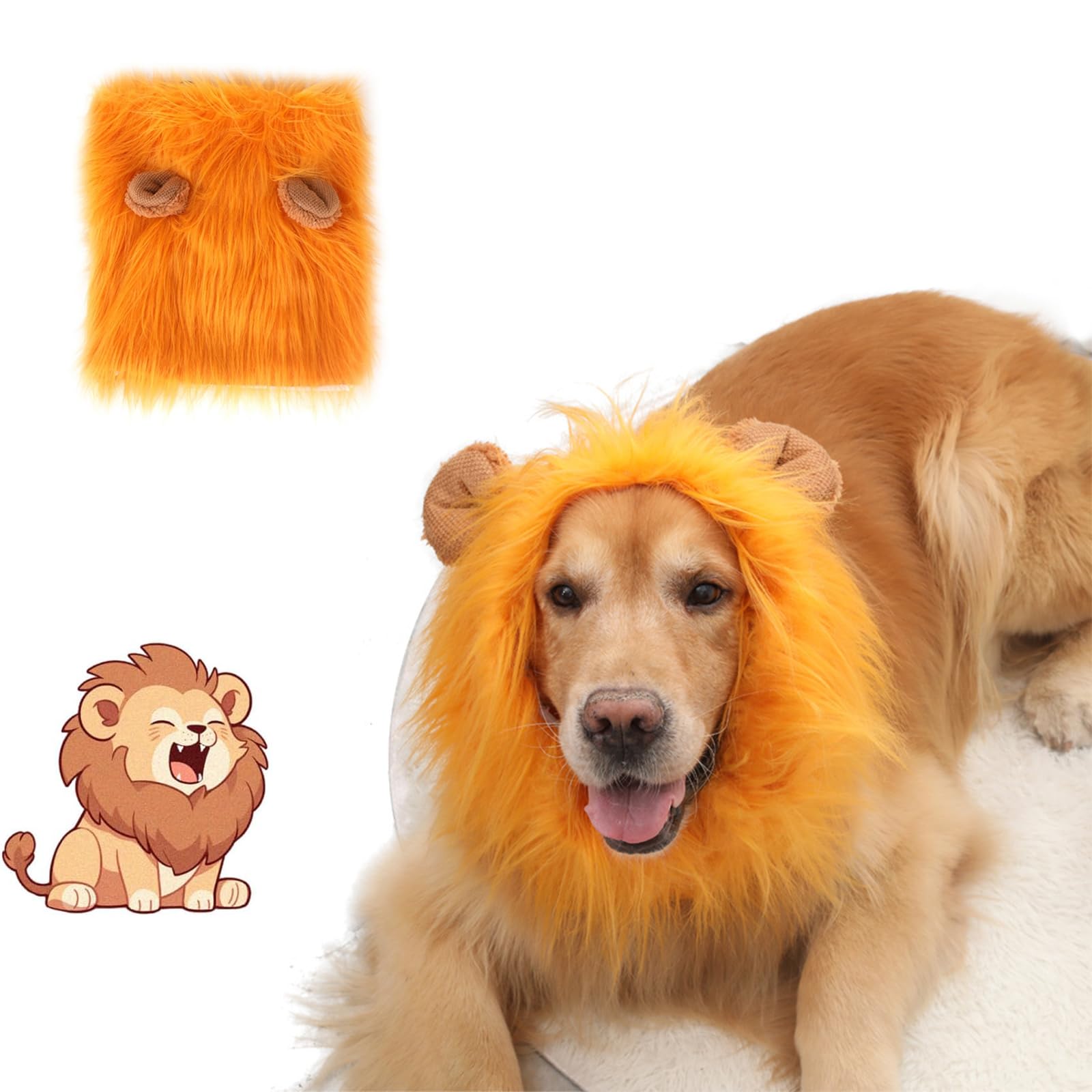 enseak Lion Mane for Dog,dog Lion Mane,dog Lion Costume,dog Lion Mane Costume, Lion Mane Wig for Dog Costume with Ears Pet Adjustable Cosplay Party Fancy Lion Hat Party Activity