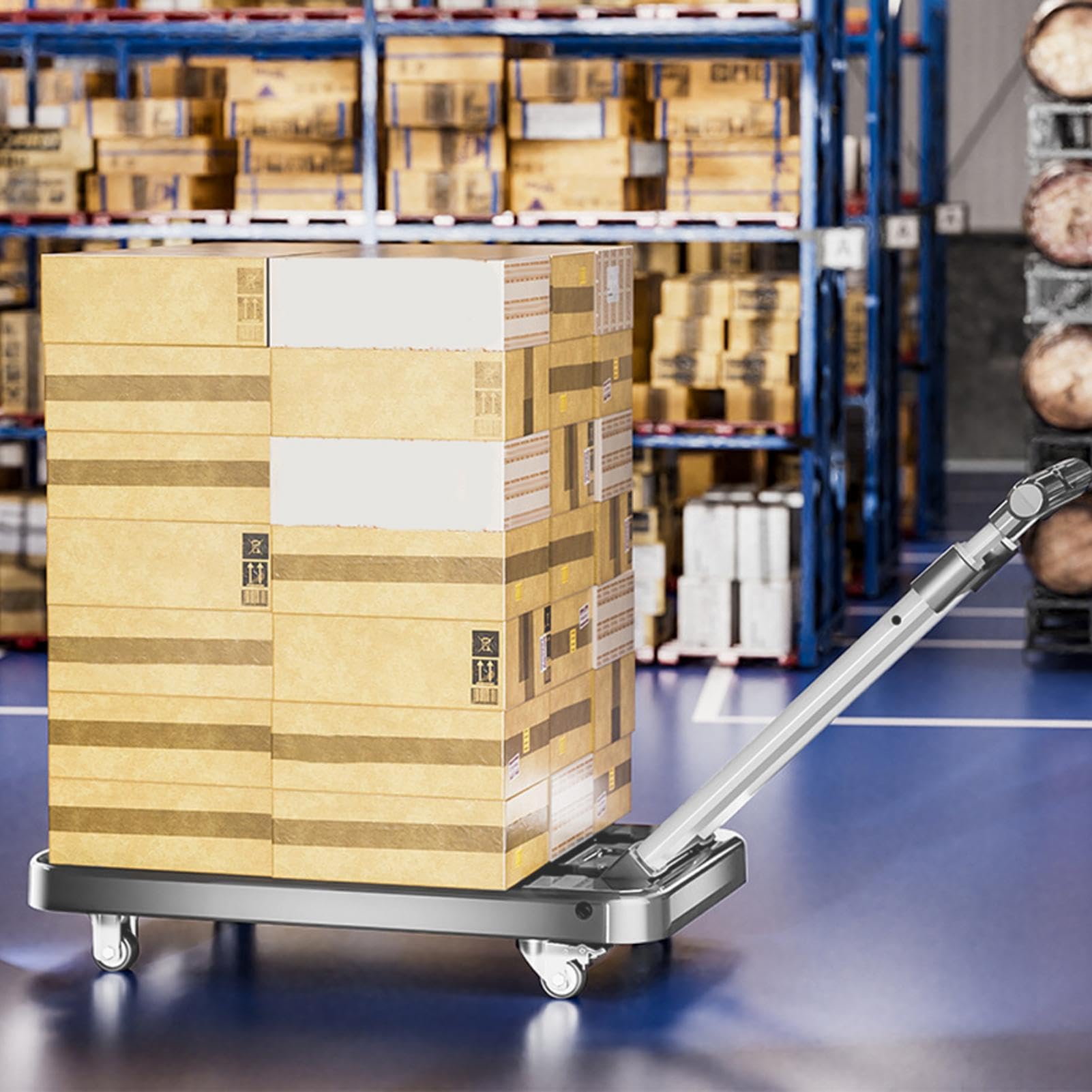 Carrello portabagagli pieghevole, carrello Carrello a mano compatto | Carrello portabagagli per carichi pesanti, carrello a 4 ruote per lo spostamento dei bagagli in aeroporto