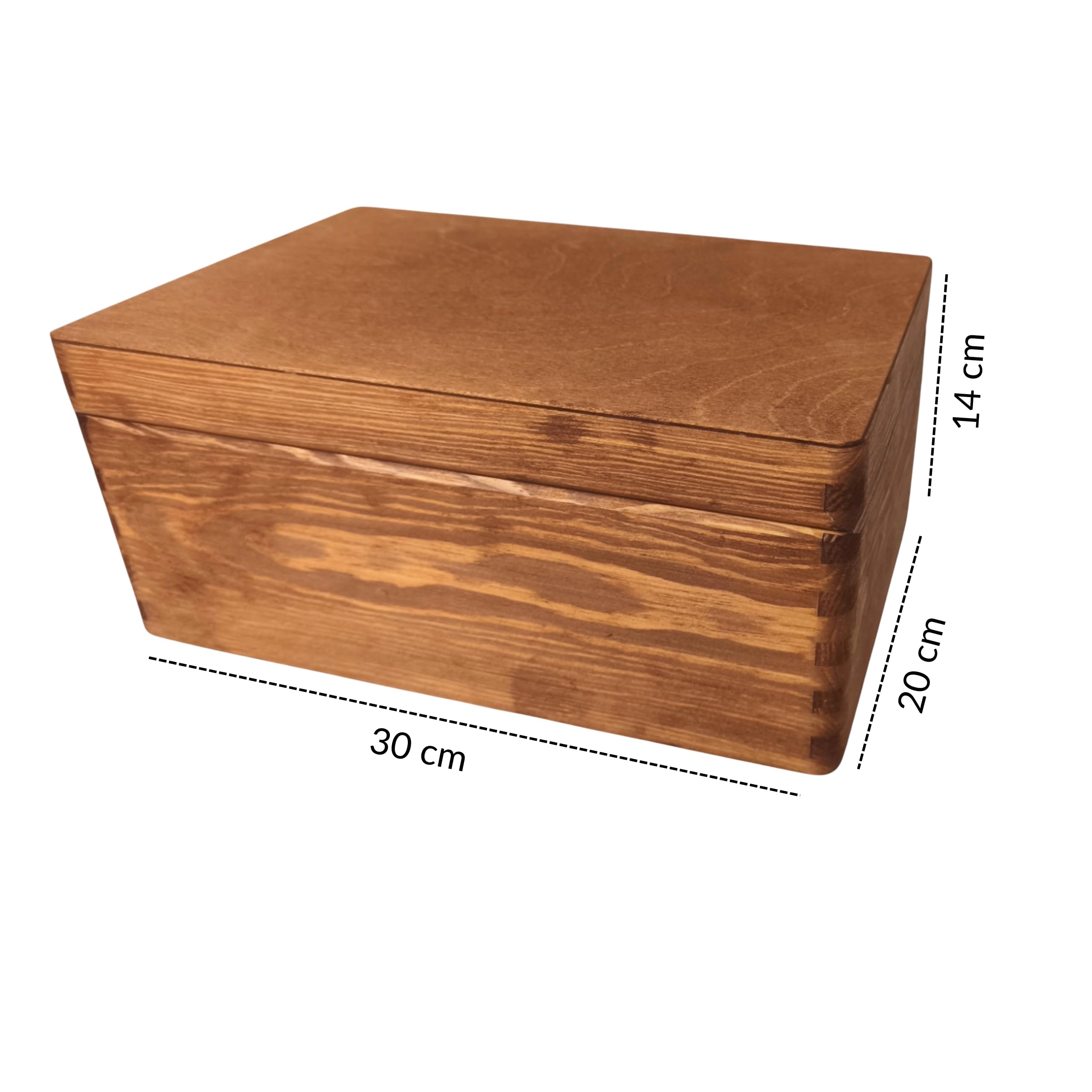 Cassa di Legno Scatola Portaoggetti Decorativa 30x20x14 cm Marrone
