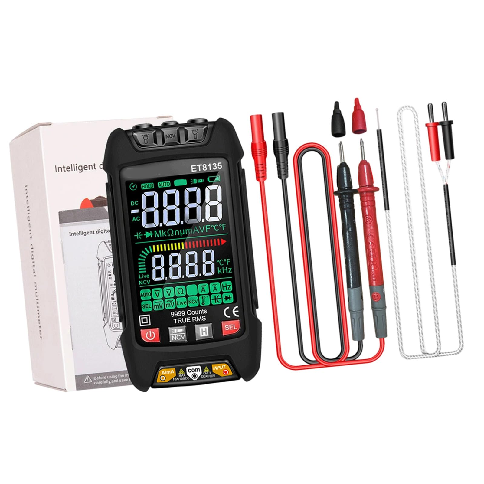 Ljmyy Full Screen Digital Multimeter With Intelligent Measurement For Accurate Voltages Current Resistance Testing In Electron