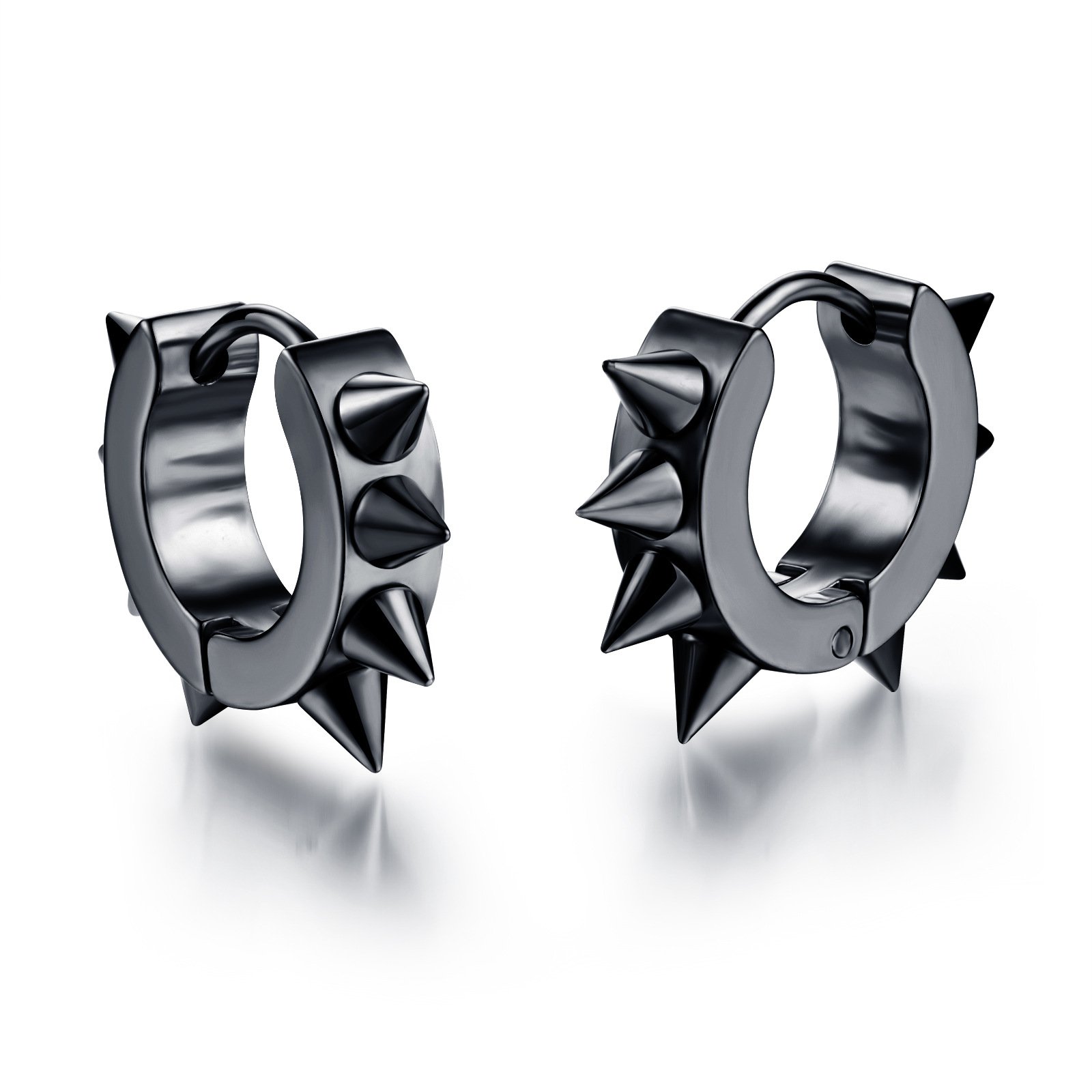 Yellow Chimes Hoop Earrings for Men Stainless Steel Black Spike Hoop Earrings for Men and Boys. (B01FUI37CE) Amazon Price History, Amazon Price Tracker