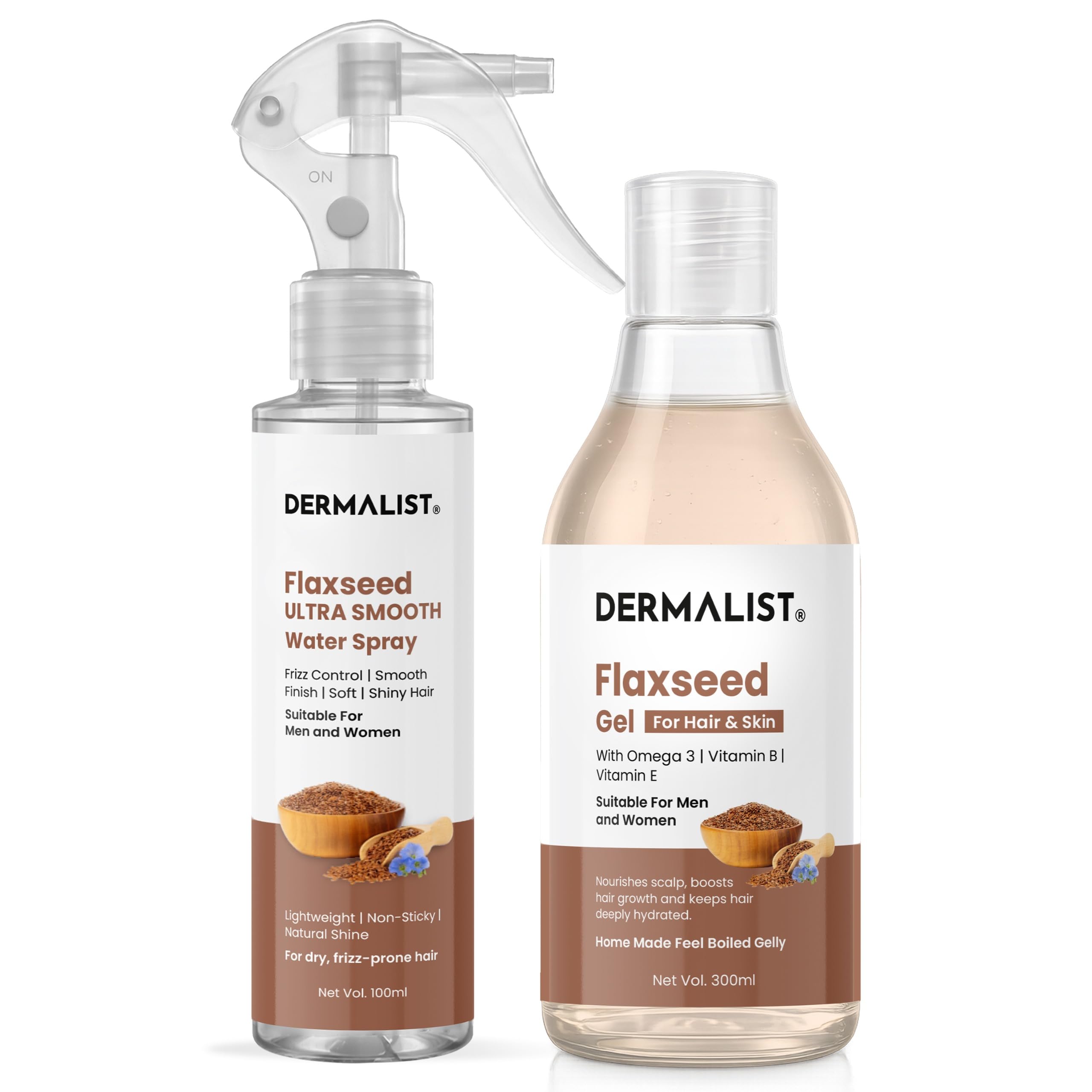 Dermalist Flaxseed Gel for Hair & Skin & Flaxseed Ultra Smooth Water Spray | With omega 3, Vitamin E | Smooth Shiny Hair & Frizz Control | Suitable For Men & Women | (Pack Of 2) 400ml-picture-38