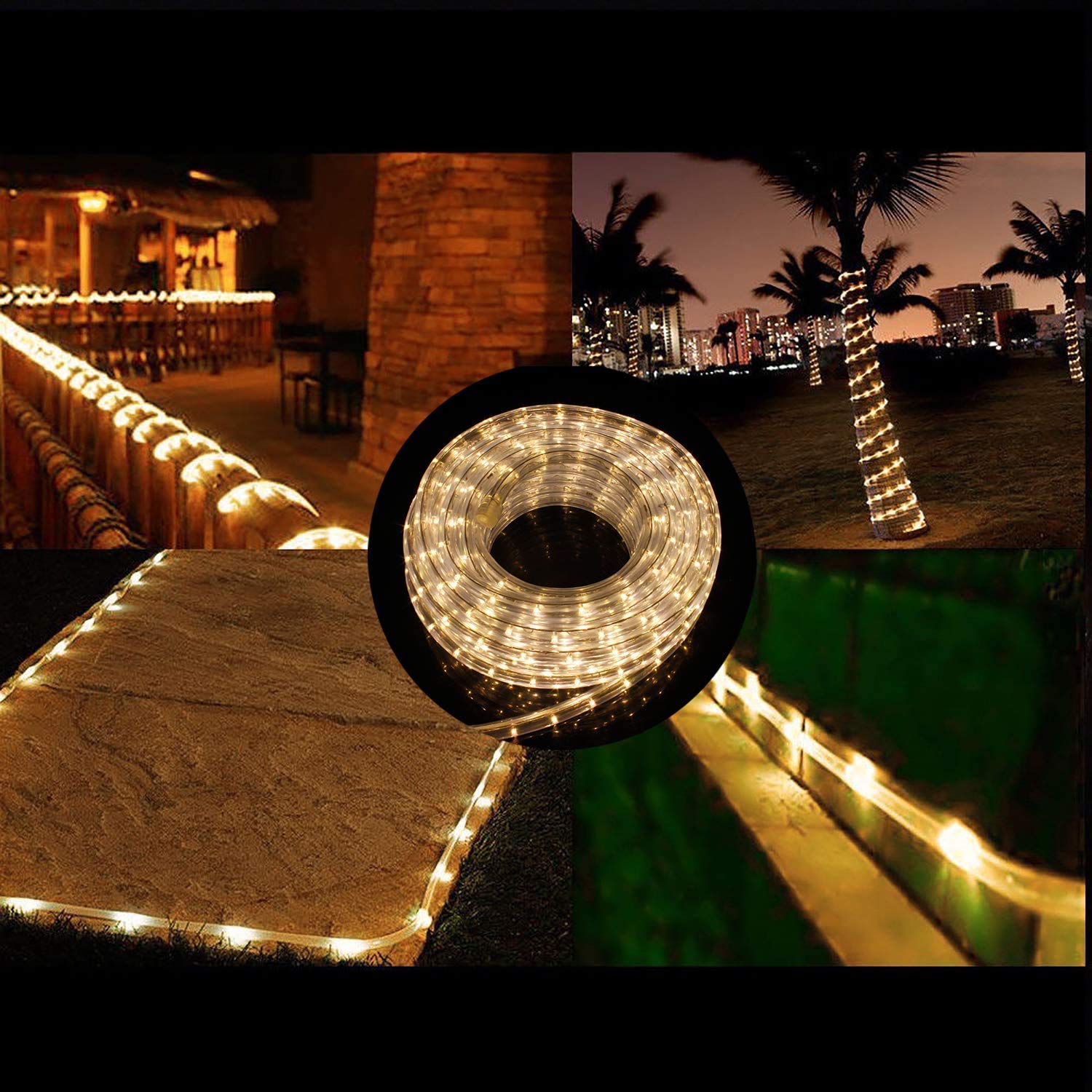 10m LED Lichtschlauch, 240 LEDs Lichterschlauch IP65 Wasserfest, Lichterkette Strombetrieben mit EU-Stecker für Innen Außen Party Hochzeit Deko, Leuchtschlauch (Warmweiß)