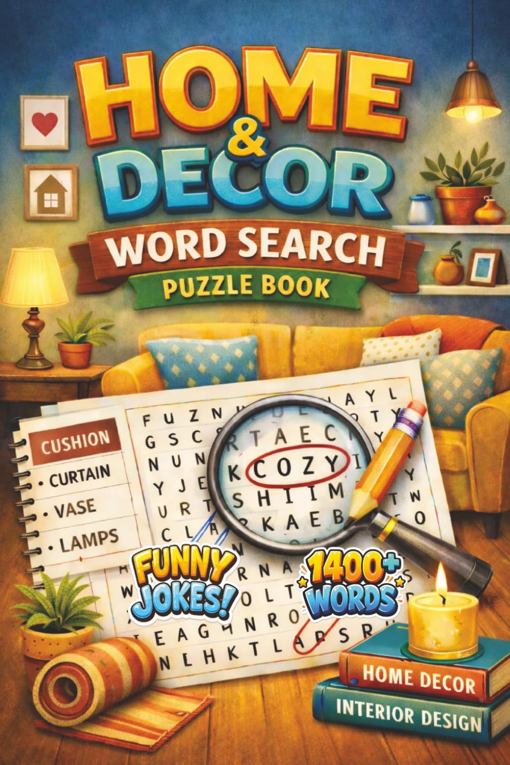 Home & Decor Word Search Puzzle Book: A collection of word searches inspired by Color themes, Interior Designs, Wall papers and Many More. A fun and ... gift for sharp minds of all ages. 6x9 inches.