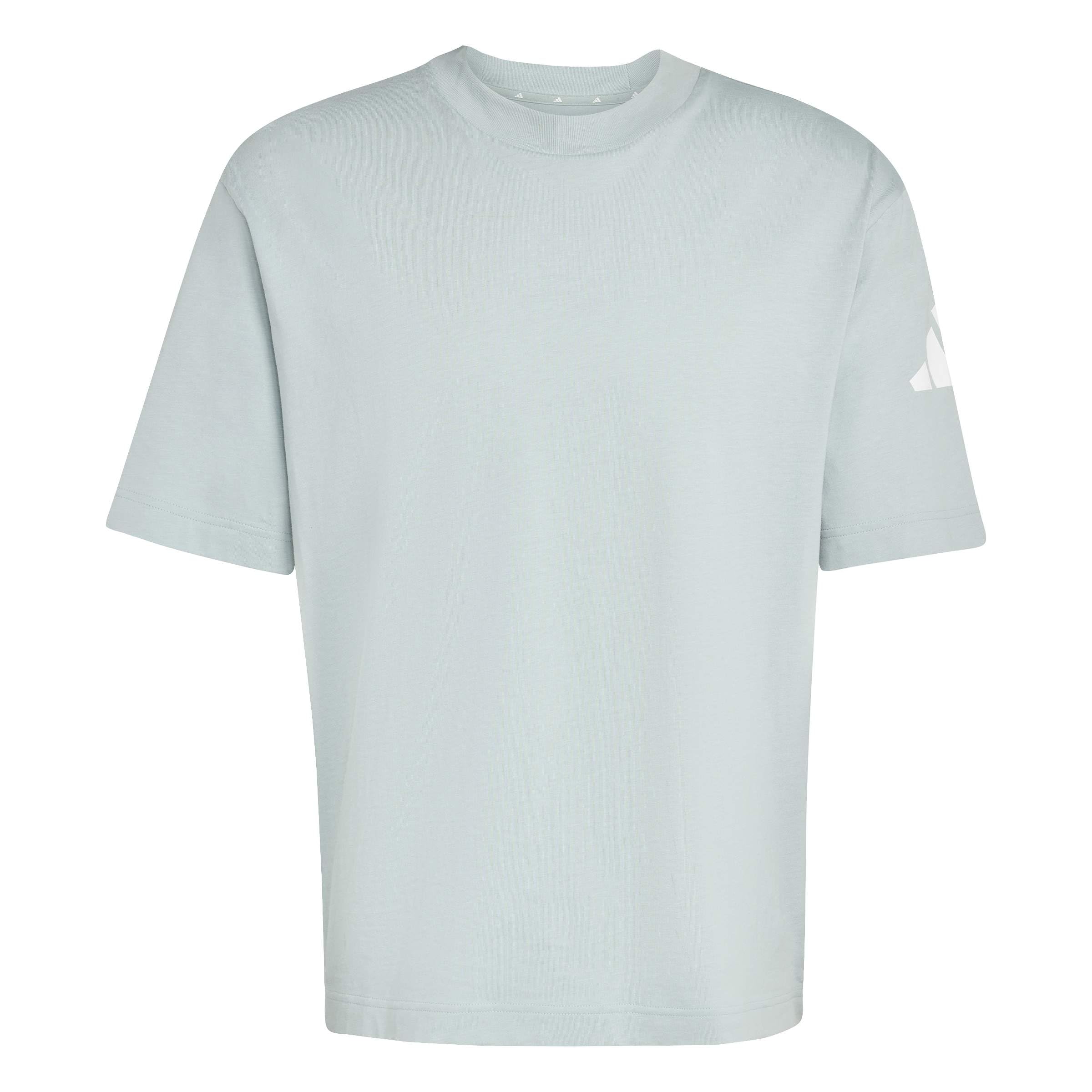 adidas Men's Essentials Lose FIT Three BAR TEE, Wonder Sage/White, S