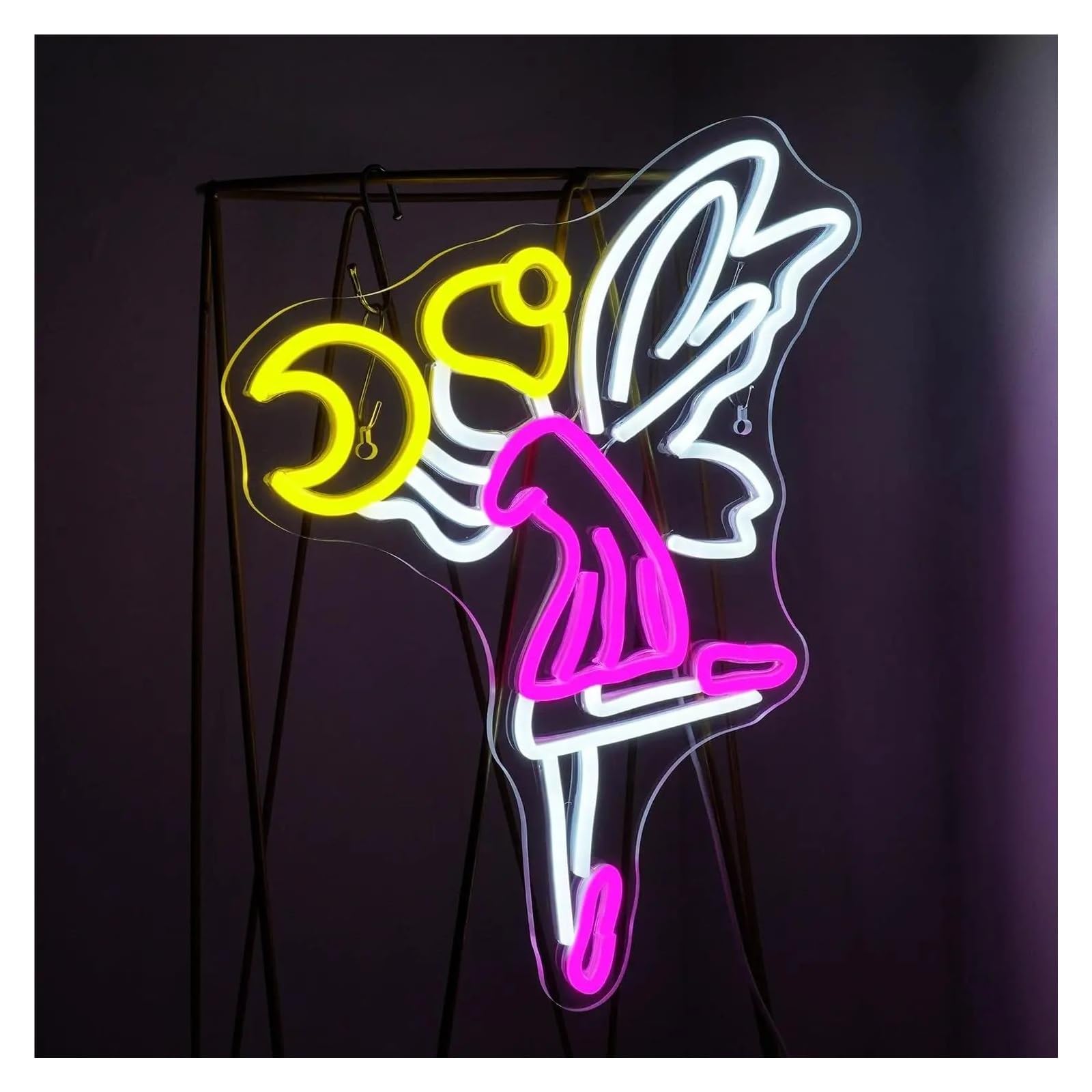 LEMST Signs Lamp Flying Fairy Neon Signs Lights USB Powered Dimmable for Kids Room Ballet Studio Party Shop Wall Decoration 42cmх32cm