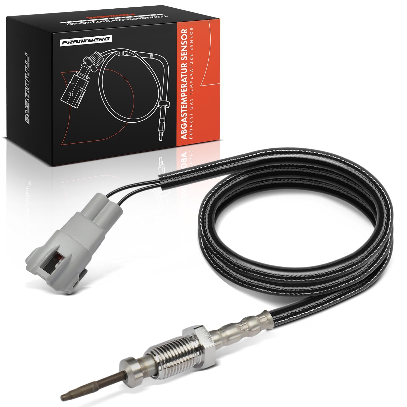 Frankberg Sensor de temperatura de gases de escape 2 Polos Compatible con Grand Vitara II JT TD TE 1.9 DDiS AWD 1.9 DDiS 2005-2015 Replace# 1481067J10,1481067J10000